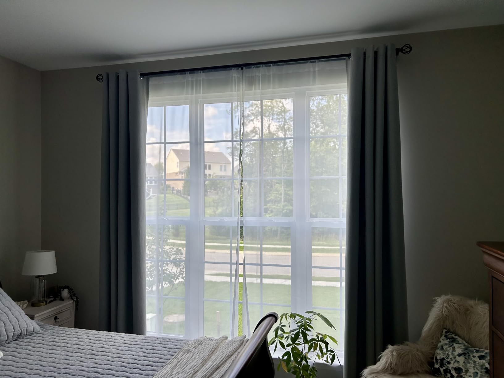 MIULEE 2 Panels White Sheer Curtains for Living Room 54 X 84 Inches | Window, Solid Color, Elegant Window Voile Panels, Bedroom, Living Room, Drapes, Treatment customer photo 1