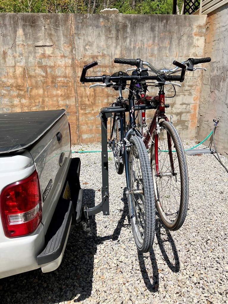 IKURAM R 4 Bike Rack Bicycle Carrier Racks Hitch Mount Double Foldable Rack for Cars, Trucks, SUV's and minivans with a 2