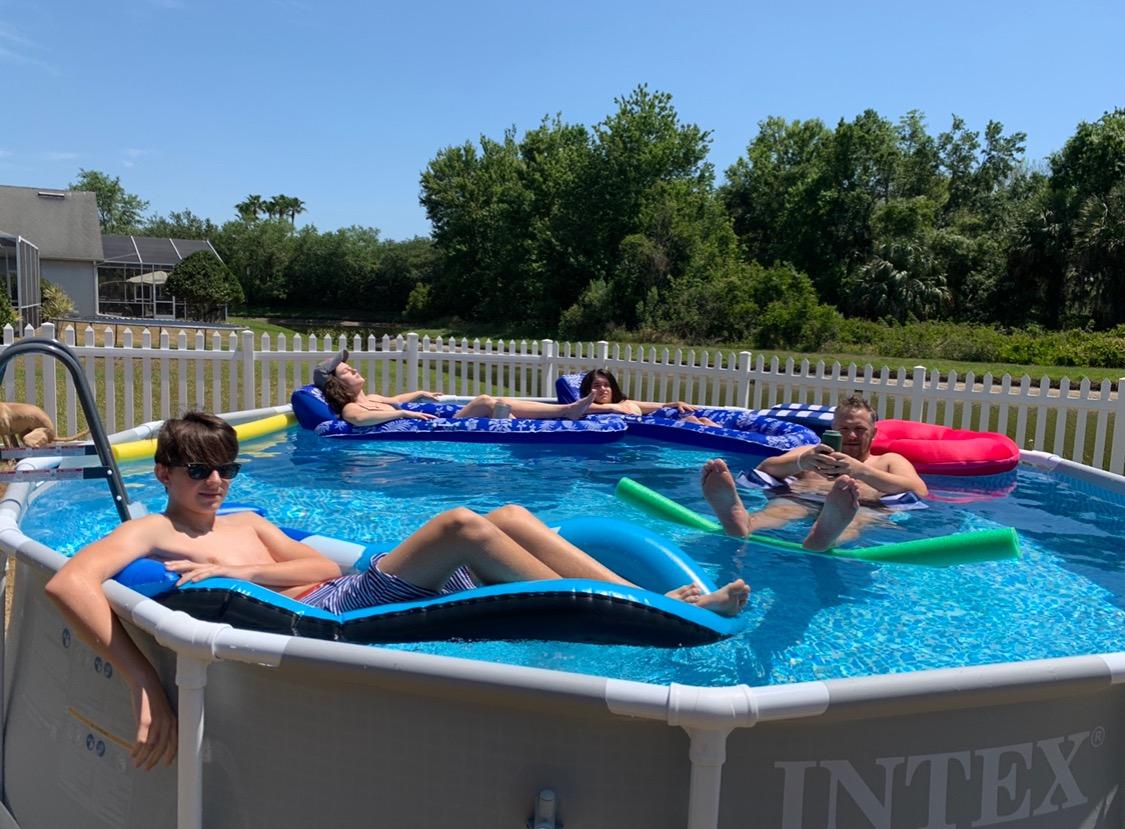 Intex Prism Frame 14ft x 42in Round Above Ground Swimming Pool Set w/Pump | 26719EH - 1000 GPH Cartridge Filter Pump, Ladder, Pool Cover & Ground Cloth Included - Reinforced Steel Frame customer photo 1
