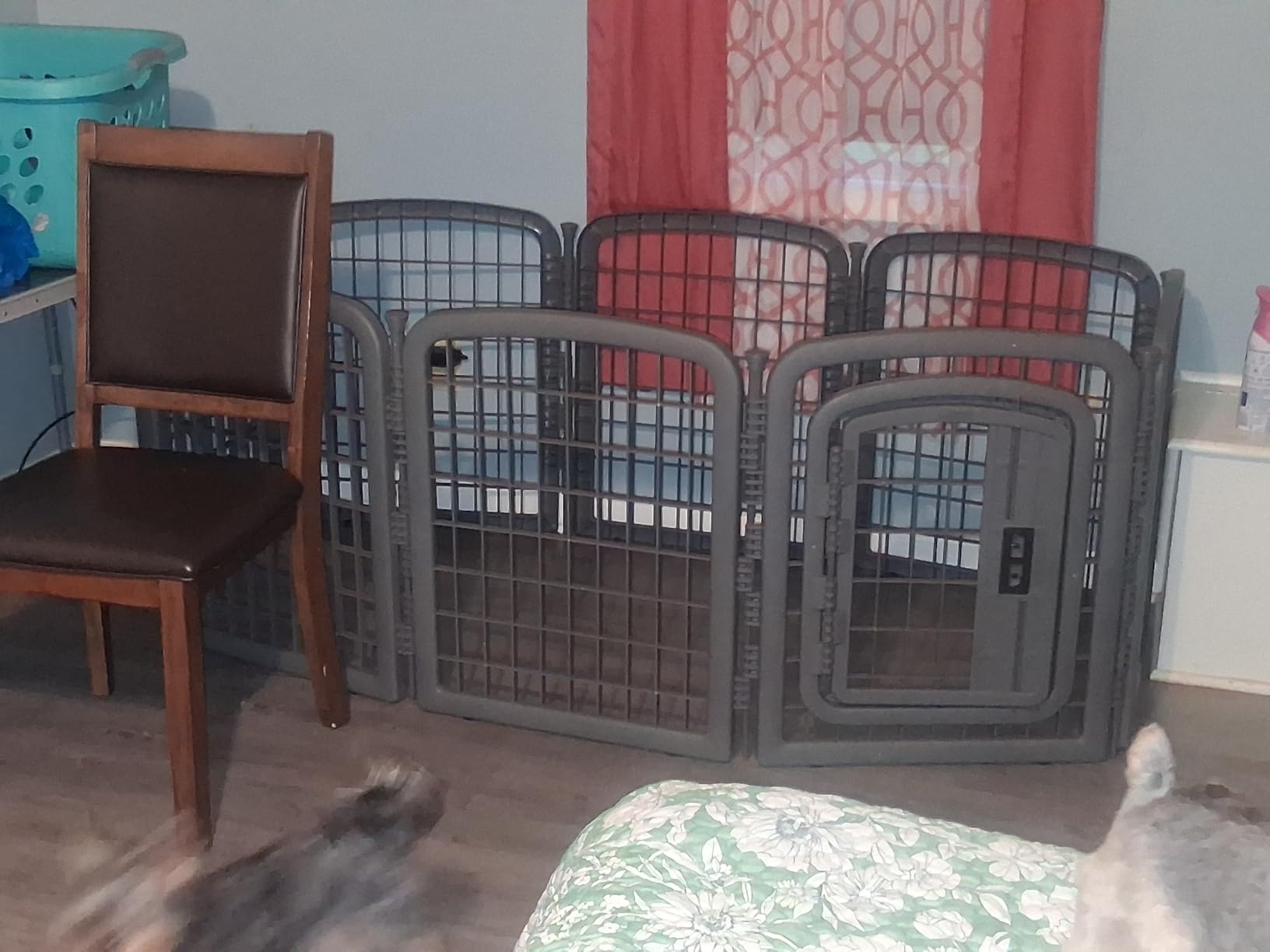 Amazon Basics 8-Panel Octagonal Plastic Dog Playpen, Portable Indoor/Outdoor Pet Fence with Gate, Exercise Pen for Puppies and Small Animals, 34 inches, Black customer photo 2