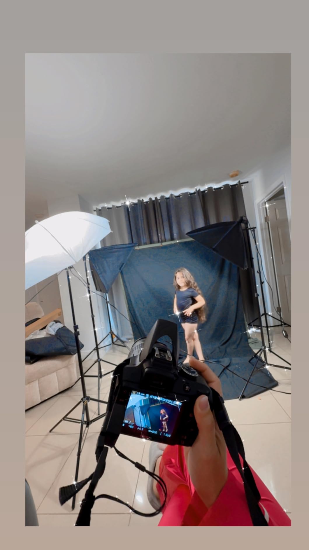 EMART Photography Lighting Kit with 8.5x10Ft Backdrop Stand, 6x9FT Backdrops | Softbox Lighting Kit with 5500K 50W LED, Reflector, Umbrellas & Soft Box, Photo Studio Equipment for Portrait Video Shoot Vlog customer photo 1