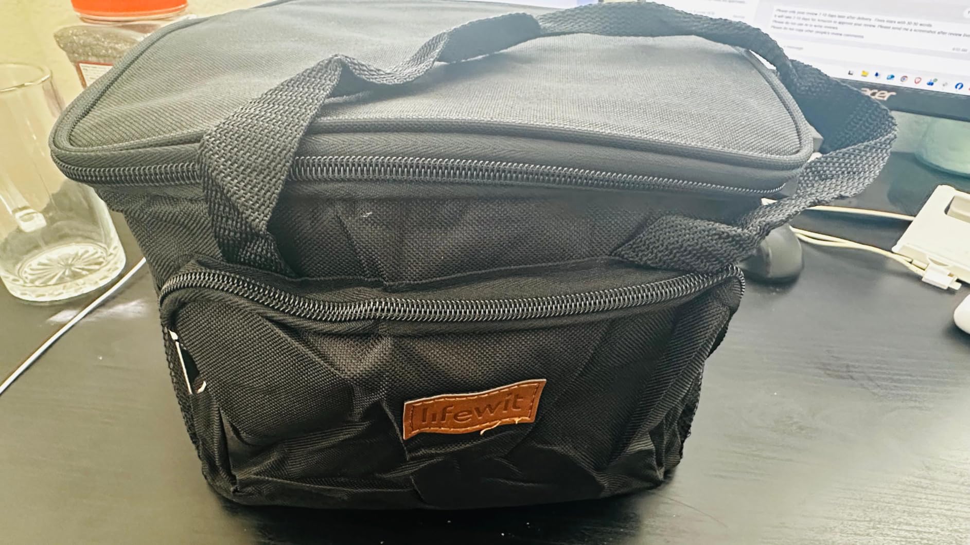 Lifewit Large Lunch Bag, Insulated Lunch Box, Soft Cooler Cooling Tote for Adult Men Women, Black 24-Can (15L) customer photo 1