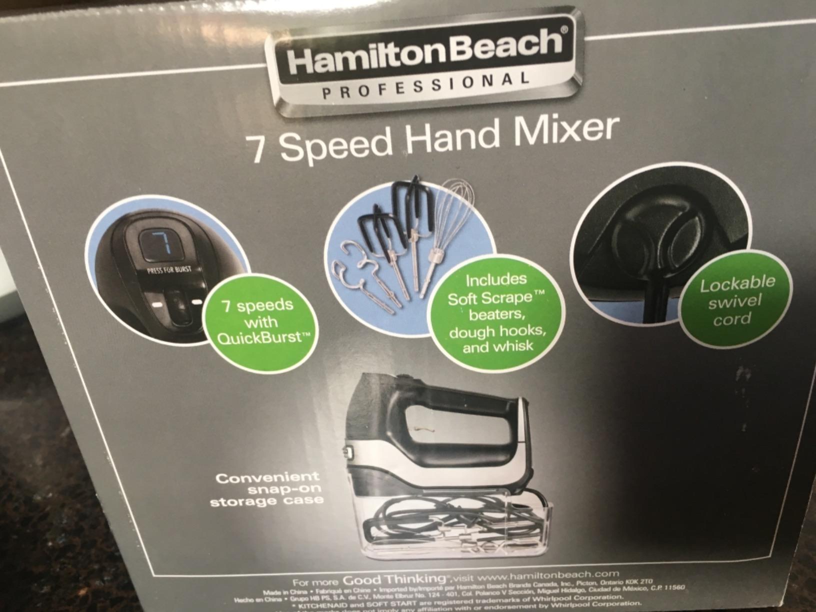 Hamilton Beach Professional 7-Speed Digital Electric Hand Mixer | High-Performance DC Motor | Slow Start | Snap-On Storage Case | SoftScrape Beaters, Whisk, Dough Hooks | Matte Black customer photo 2