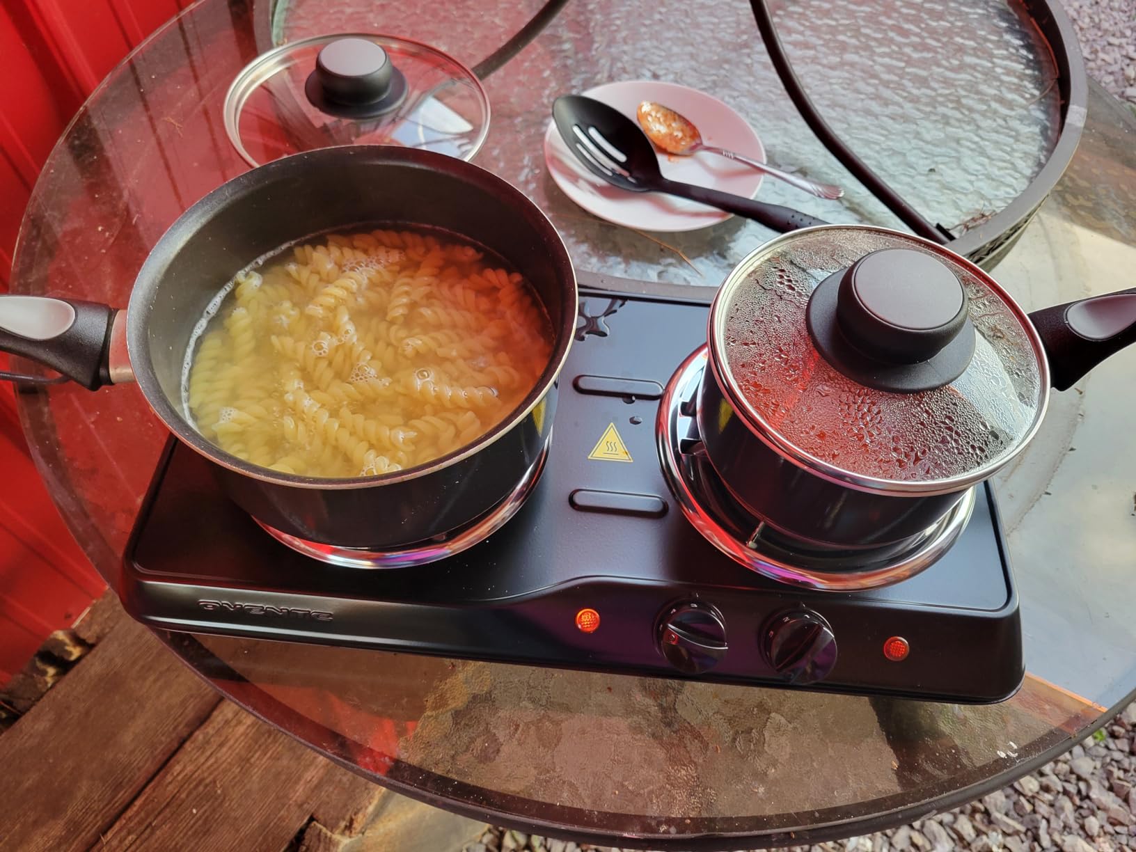 OVENTE Electric Double Burner, 1700W Coil Hot Plate, Black BGC102B | 6