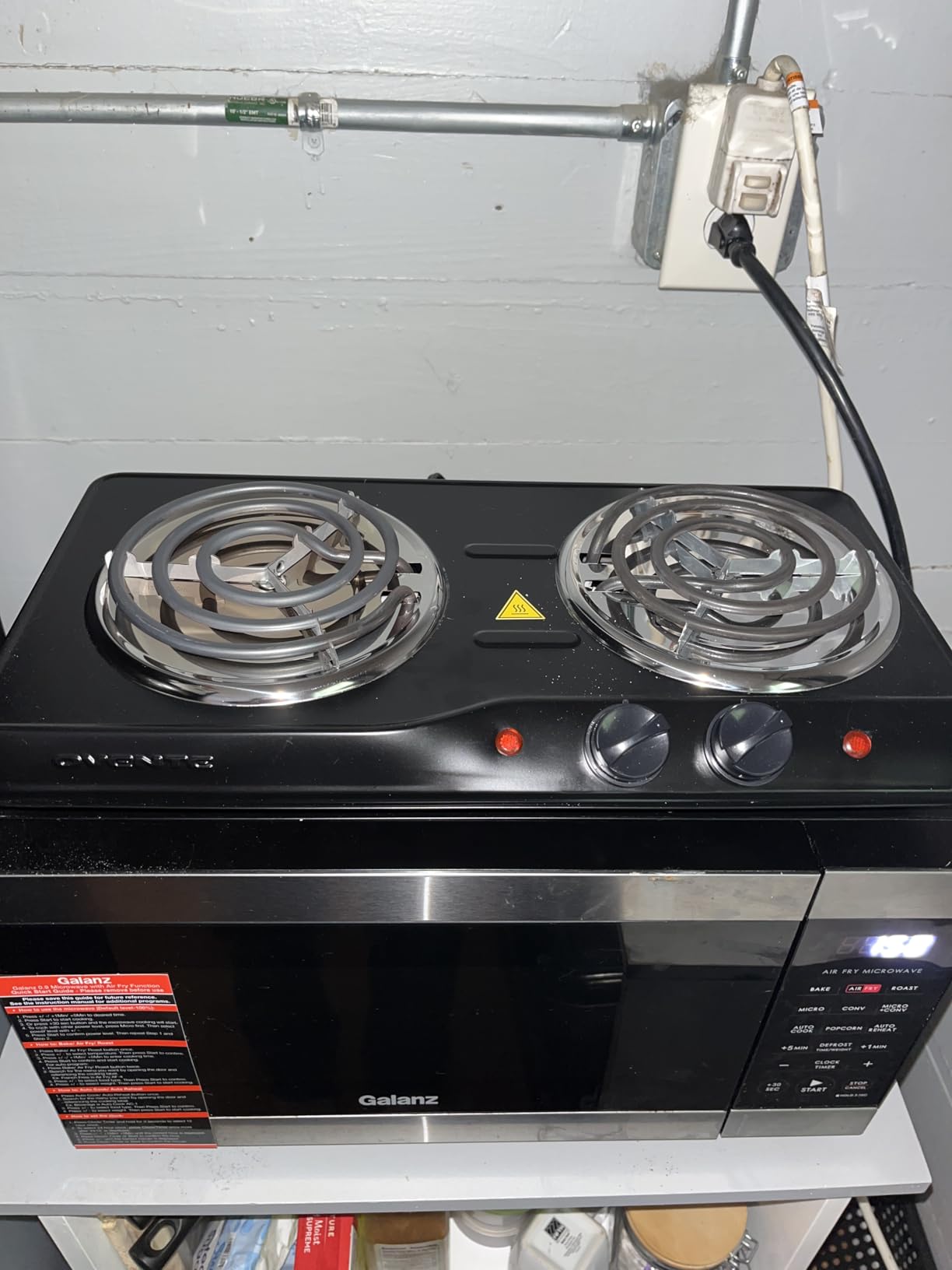 OVENTE Electric Double Burner, 1700W Coil Hot Plate, Black BGC102B | 6