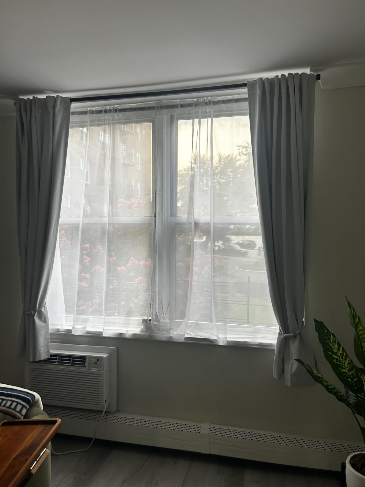 MIULEE 2 Panels Sheer Curtains for Living Room 54 X 84 Inches Ivory | Window, Solid Color, Elegant Window Voile Panels, Bedroom, Living Room, Drapes, Treatment customer photo 1