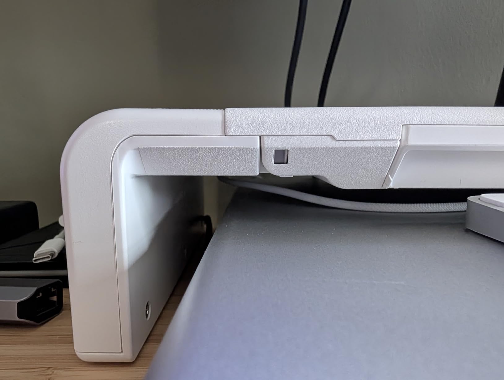 Monitor Stand Riser, Klearlook Foldable, Height Adjustable Computer Stand, Desk Shelf Riser with Storage Drawer & Tablet Phone Stand for Desktop, Laptop (White) customer photo 1