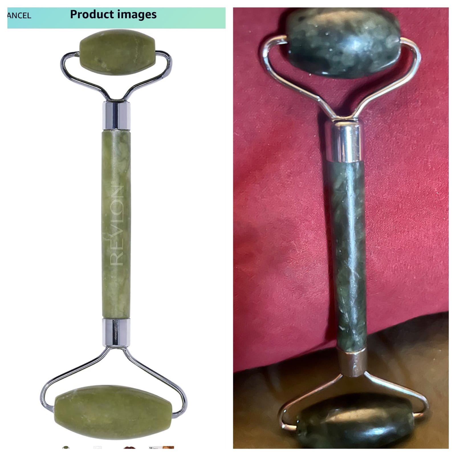 Revlon Jade Stone Face Roller, Dual-Sided Face Massager to Cool and De-Puff, Jade, 1 Count customer photo 1