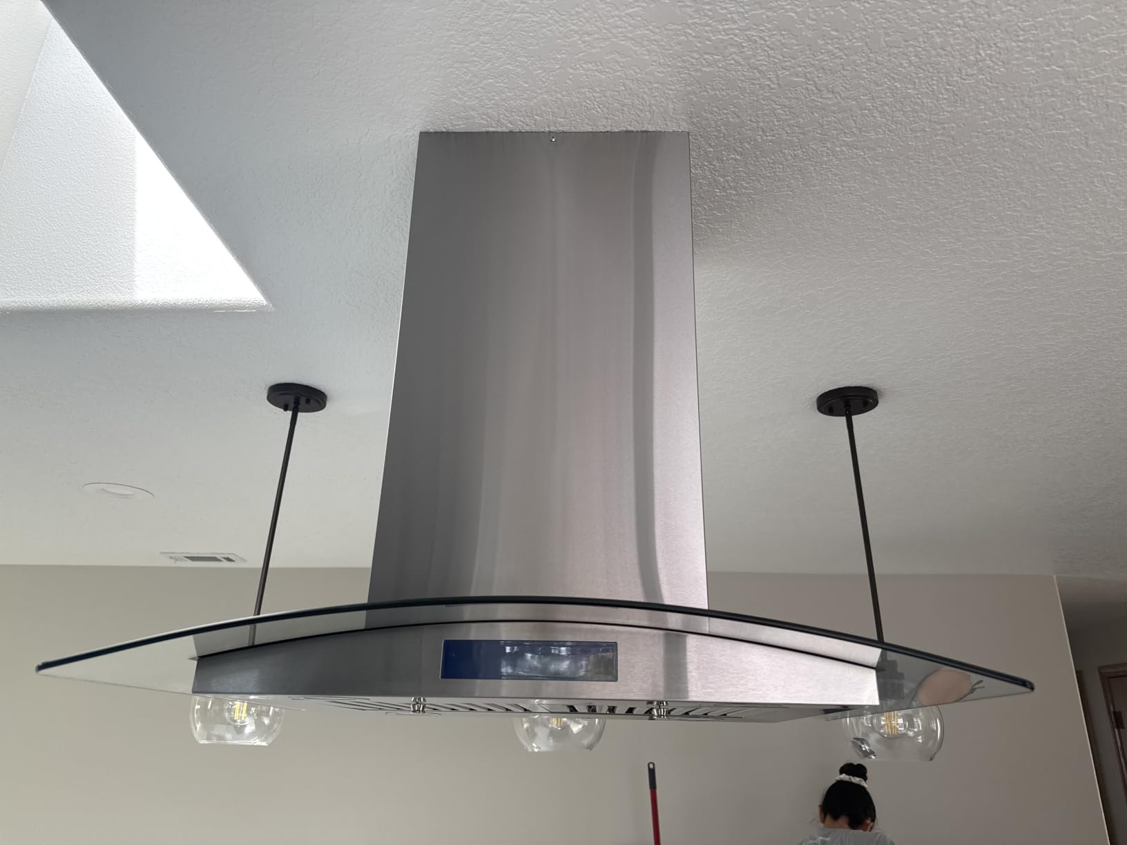 Cosmo COS-668ICS900 36 in. Lumin Collection 380 CFM Ducted Island Range Hood, LED, Stainless Steel, Soft Touch Controls, 3 Fan Speeds, Permanent Dishwasher-Safe Baffle Filters, Glass Visor customer photo 2