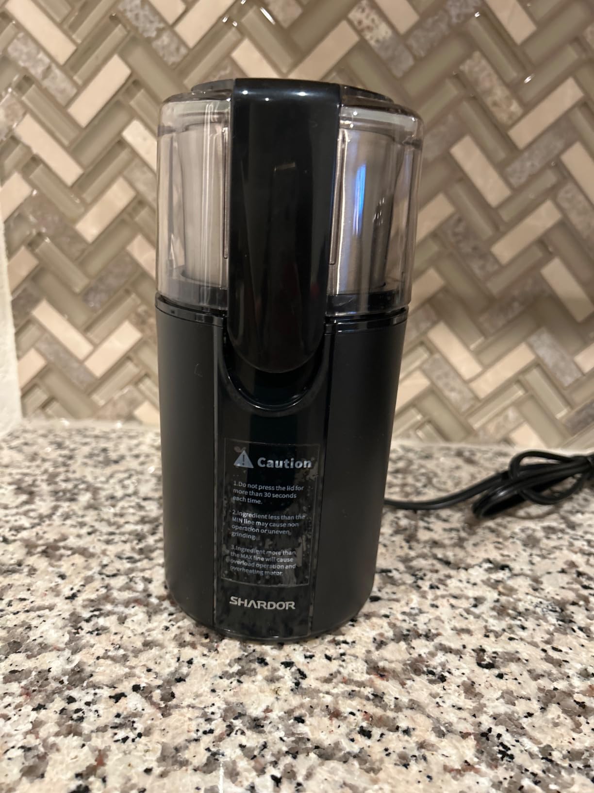 SHARDOR Coffee Grinder Electric, Spice, Herb, Grinder for Coffee Bean Spices and Seeds with 2 Removable Stainless Steel Bowls, Black customer photo 2