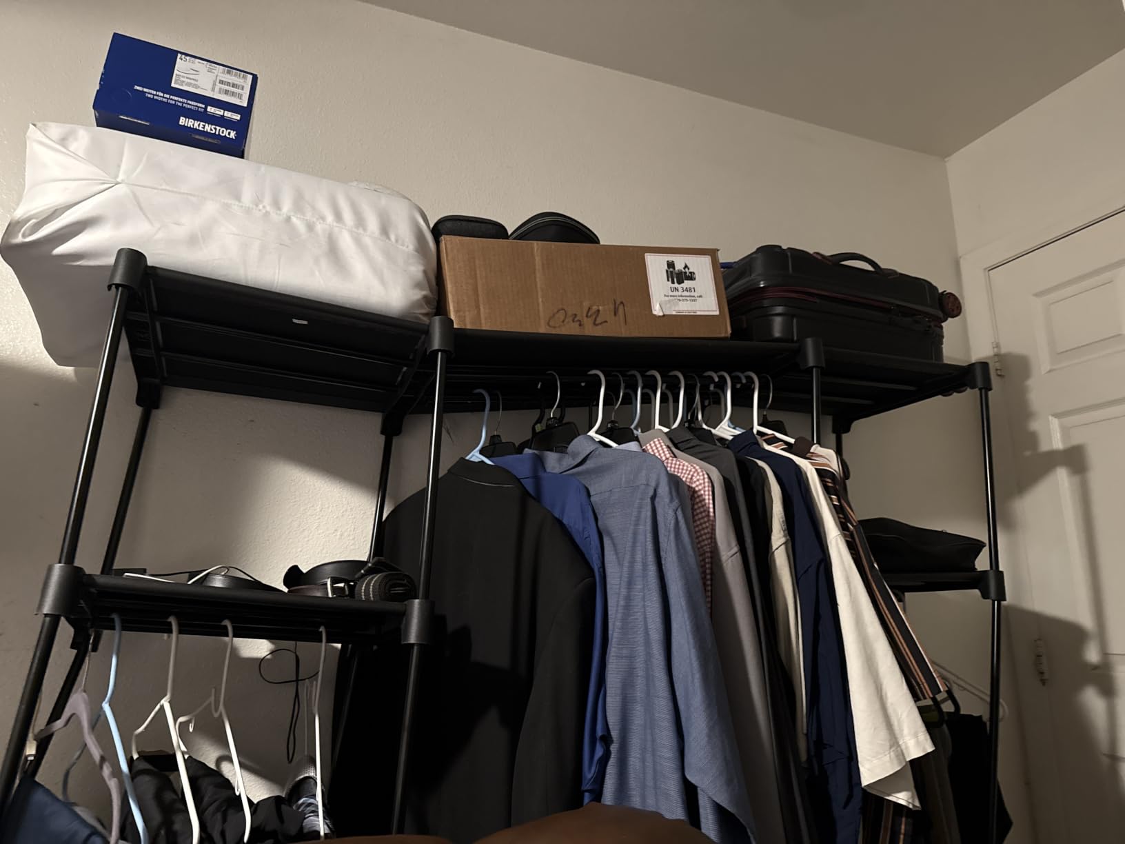 SONGMICS Portable Closet, Freestanding Closet Organizer, Clothes Rack | with Shelves, Hanging Rods, Storage Organizer for Bedroom, 44.1 x 16.9 x 65 Inches, Ink Black, RYLAN Collection URYG24BK customer photo 2