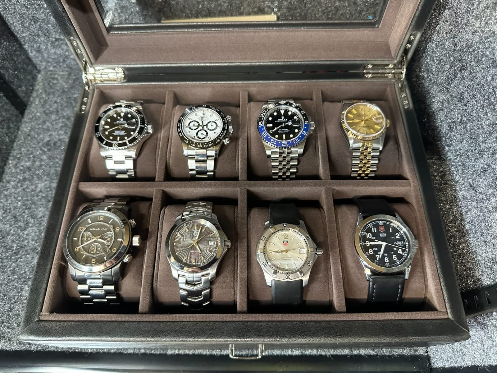 TAWBURY 8 Slot Watch Box with Storage Drawer - Premium Watch Storage Case for Men | 2.2-inch Wide Pillows Hold Small & Ovesized Watches (Brown) customer photo 2