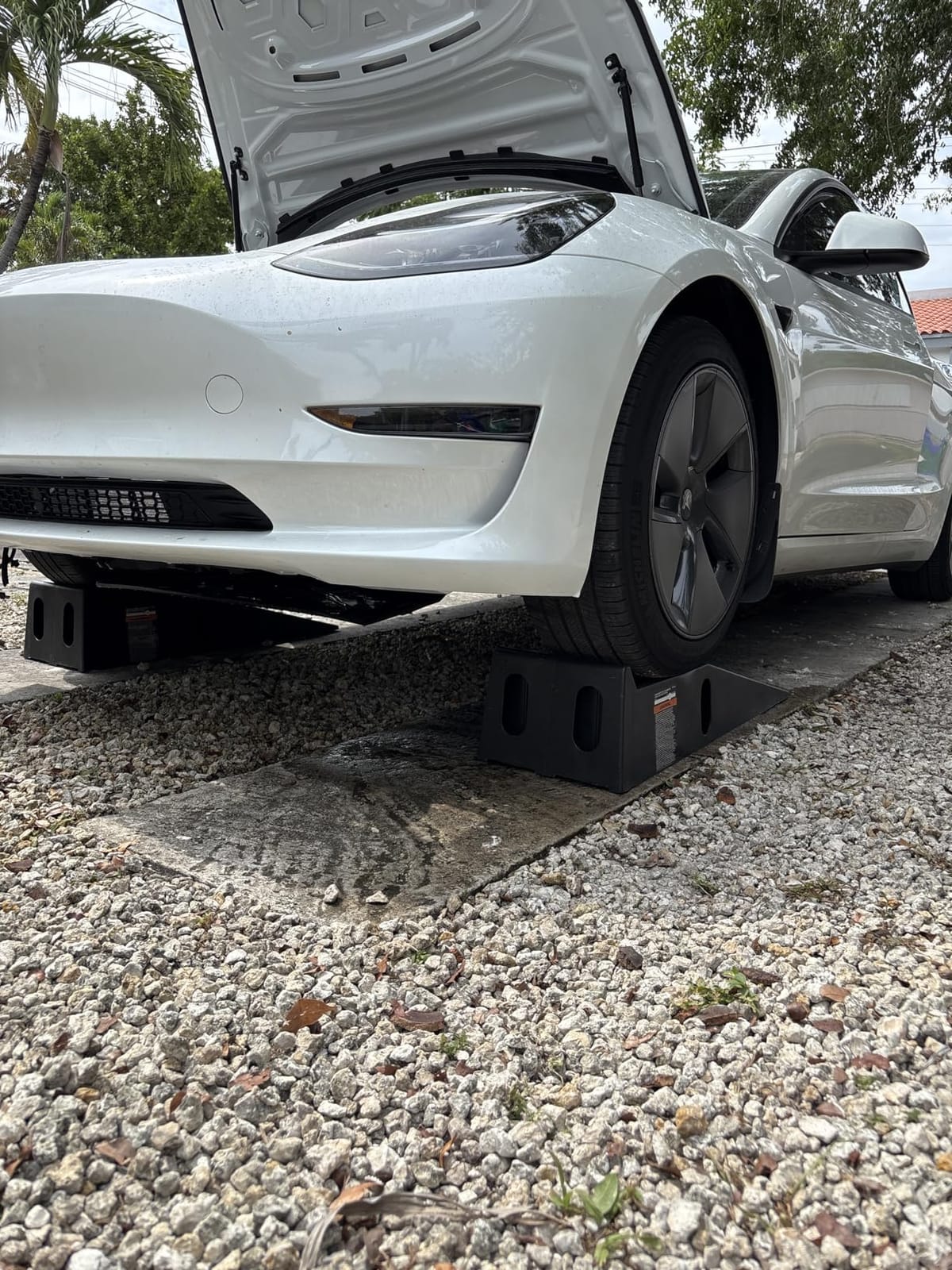 Ironton Poly Car Ramp Set, 12,000-Lb. GVW, 35.5in.L x 12in.W, 2-Pc. | High-impact construction, 6,000-lb. capacity per ramp, Non-skid tread, Rubber feet, Fits cars/SUVs/trucks/vans customer photo 1