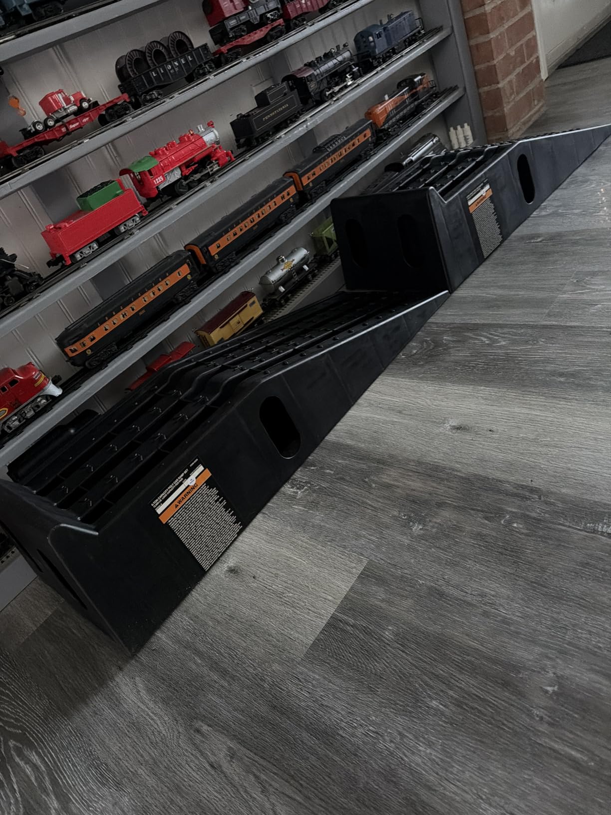 Ironton Poly Car Ramp Set, 12,000-Lb. GVW, 35.5in.L x 12in.W, 2-Pc. | High-impact construction, 6,000-lb. capacity per ramp, Non-skid tread, Rubber feet, Fits cars/SUVs/trucks/vans customer photo 2