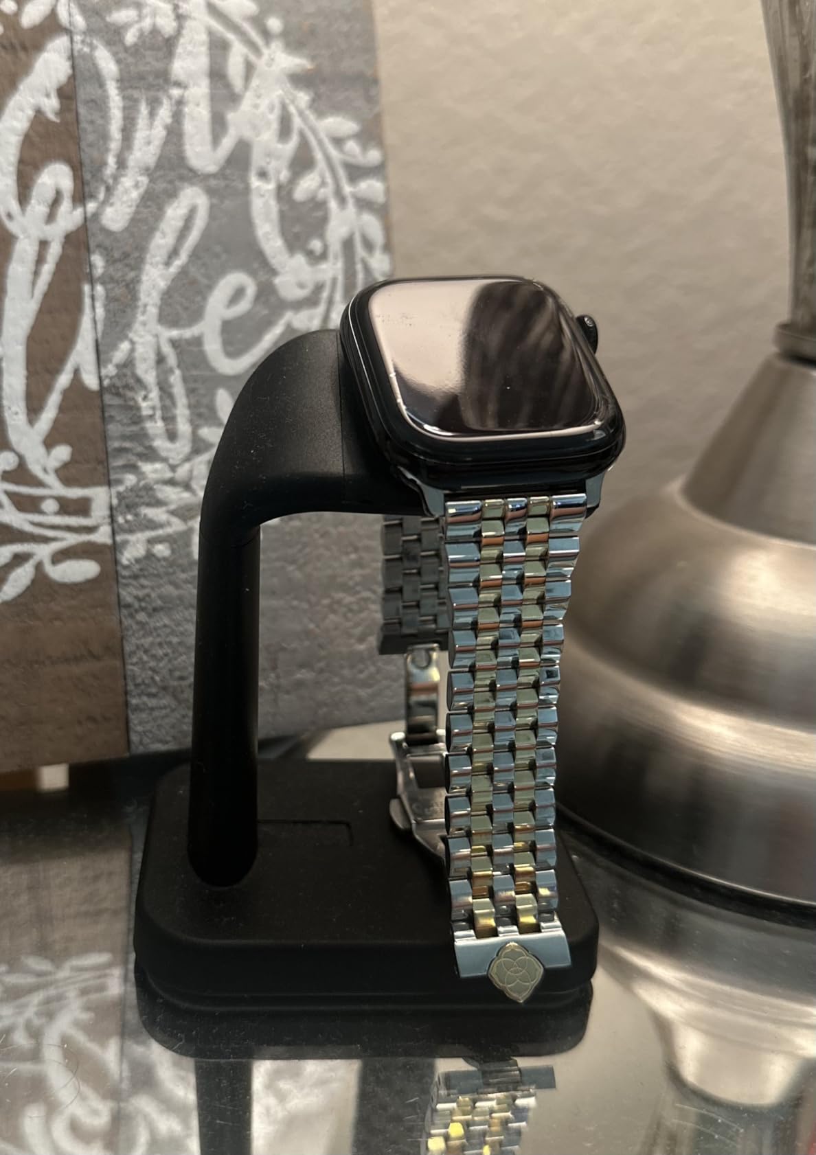 Macally Apple Watch Stand for Series Ultra 11, 10, 9, 8, 7, 6, 5, 4, 3, 2, 1, SE (49mm 45mm 44mm 42mm 41mm 40mm 38mm) - Apple Watch Charger Stand Dock Holder - Desk iWatch Charging Station - Silver customer photo 2