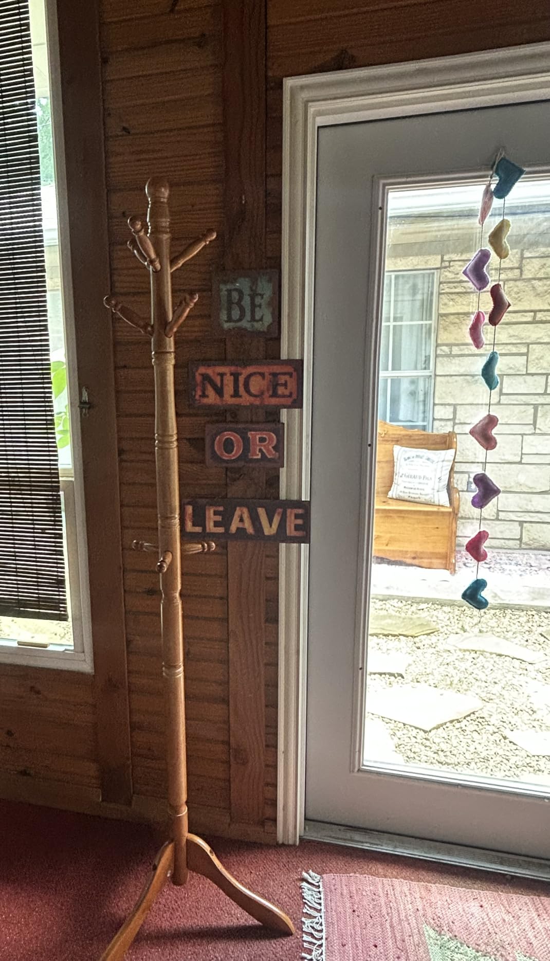 VASAGLE Solid Wood Coat Rack and Stand, Free Standing Hall Coat Tree with 10 Hooks for Hats, Bags, Purses, for Entryway, Hallway, Rubberwood, Caramel Brown URCR03WN customer photo 1
