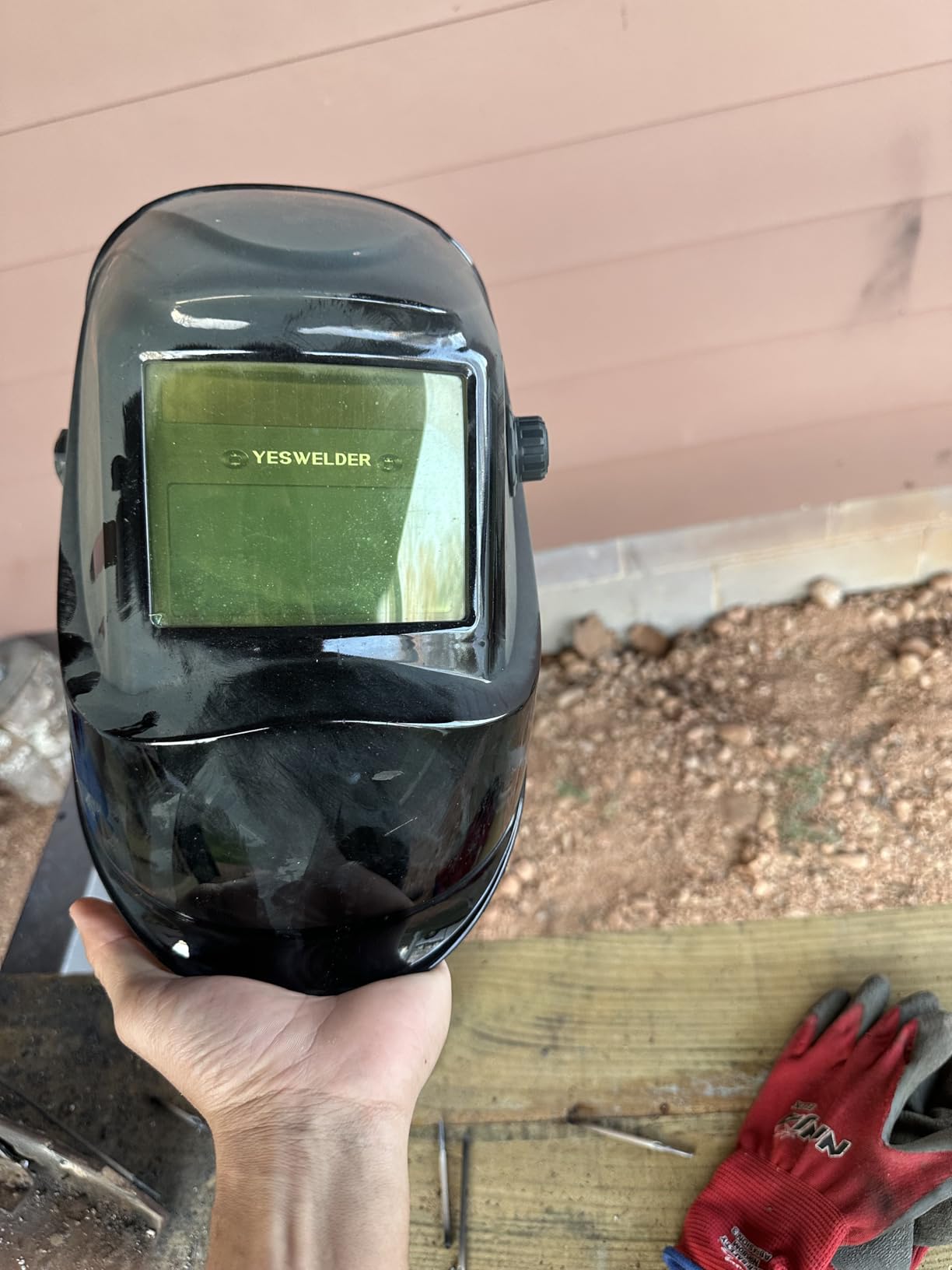 YESWELDER Auto Darkening Welding Helmet 1/1/1/1 True Color, LYG-L600A | 2 arc sensors, 1/30000s response, blue light blocking lens, shade 3.5/9-13 for TIG MIG ARC and GRIND, ANSI Z87.1 certified customer photo 1