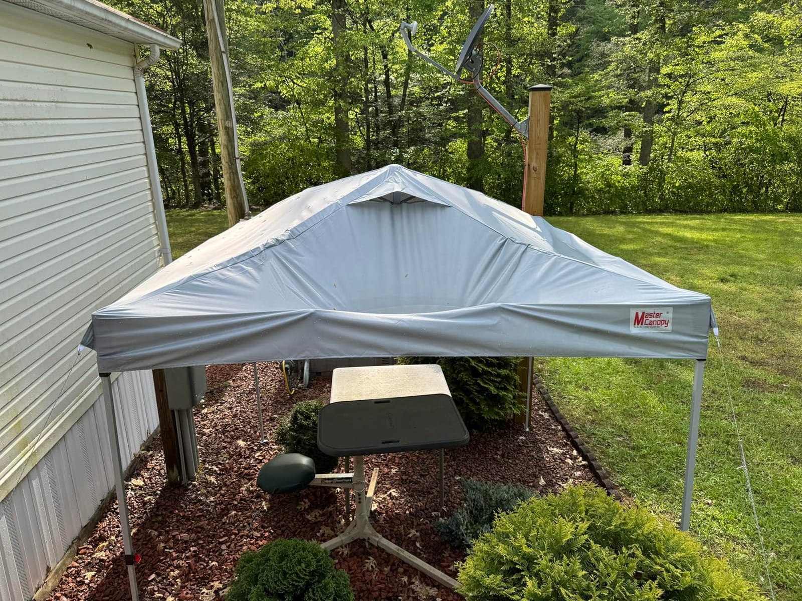 MASTERCANOPY 10x10 Durable Pop Up Canopy Tent with Roller Bag, White | One Person Setup, Outdoor Portable Canopy Instant Shelter, Vented Top, 4 Sandbags, 4 Ropes, 8 Stakes, Beach/Camping/Market customer photo 2