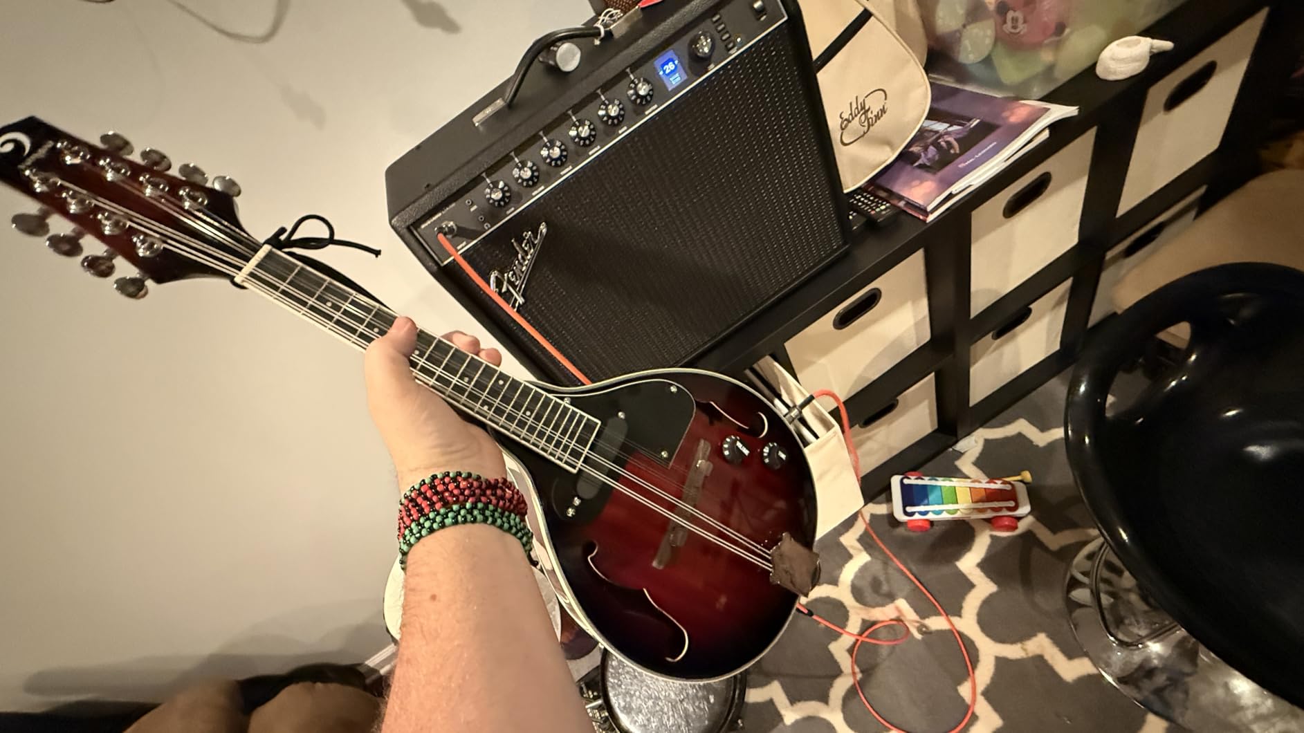 Vangoa Mandolin Musical Instrument A Style Acoustic Electric, 8 Strings Mahogany for Beginner Adults Teens, Red Burst customer photo 2