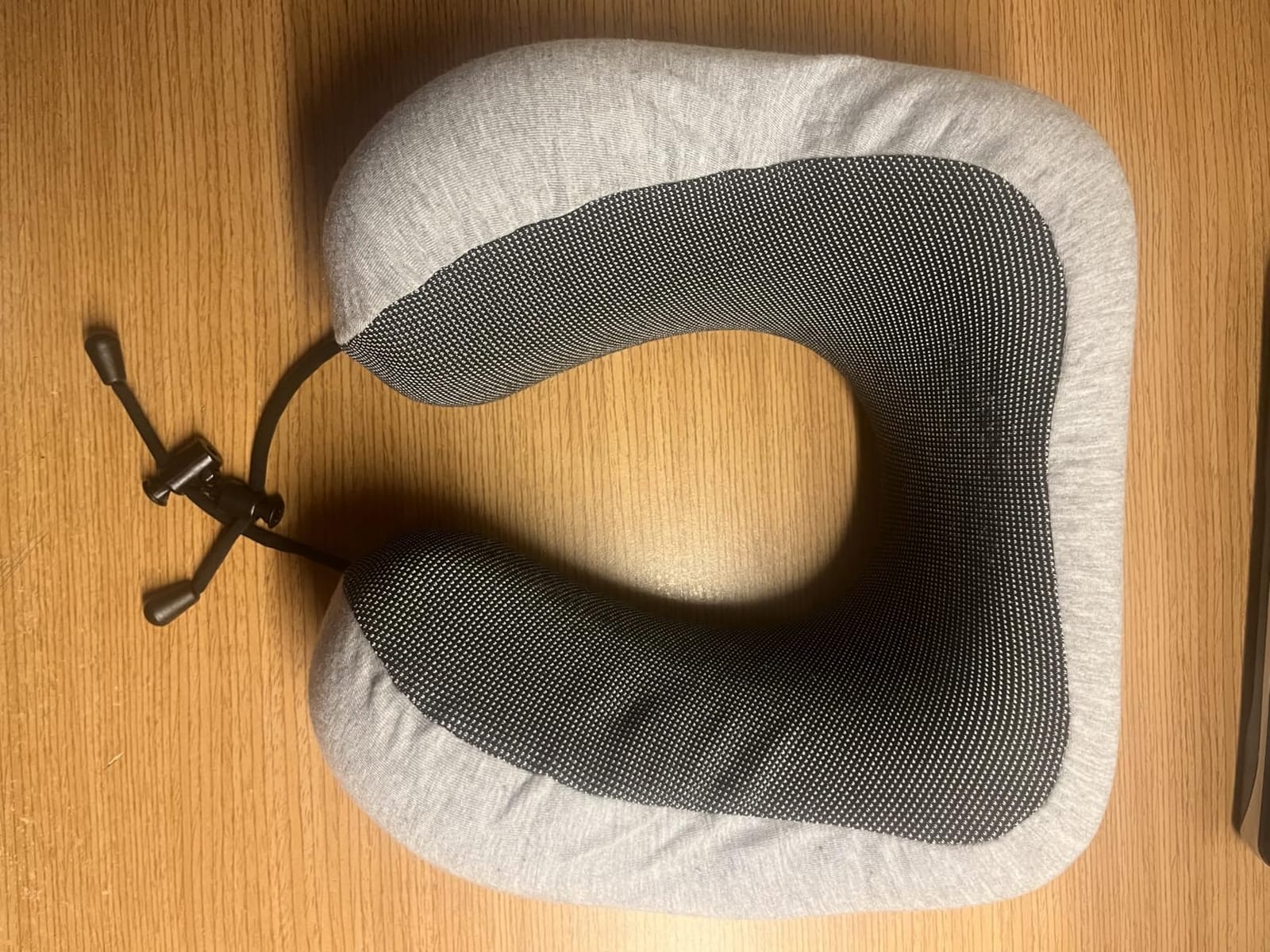 napfun Neck Pillow for Traveling, Upgraded Travel Neck Pillow for Airplane 100% Pure Memory Foam Travel Pillow for Flight Headrest Sleep, Portable Plane Accessories, Light Grey customer photo 2