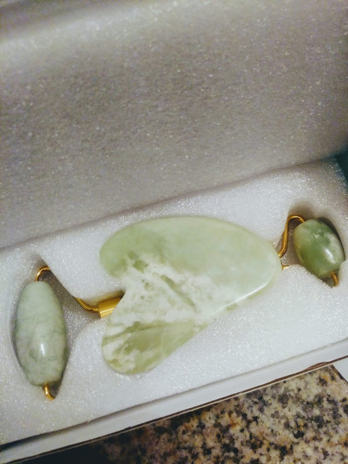 Ysrisny Gua Sha Facial Tools Jade Roller for Face - Facial Massage Tool for Anti Aging Wrinkles and Skin Rejuvenate -100% Natural Jade Stone for Face Eyes (Jade Roller+GUA SHA) customer photo 1