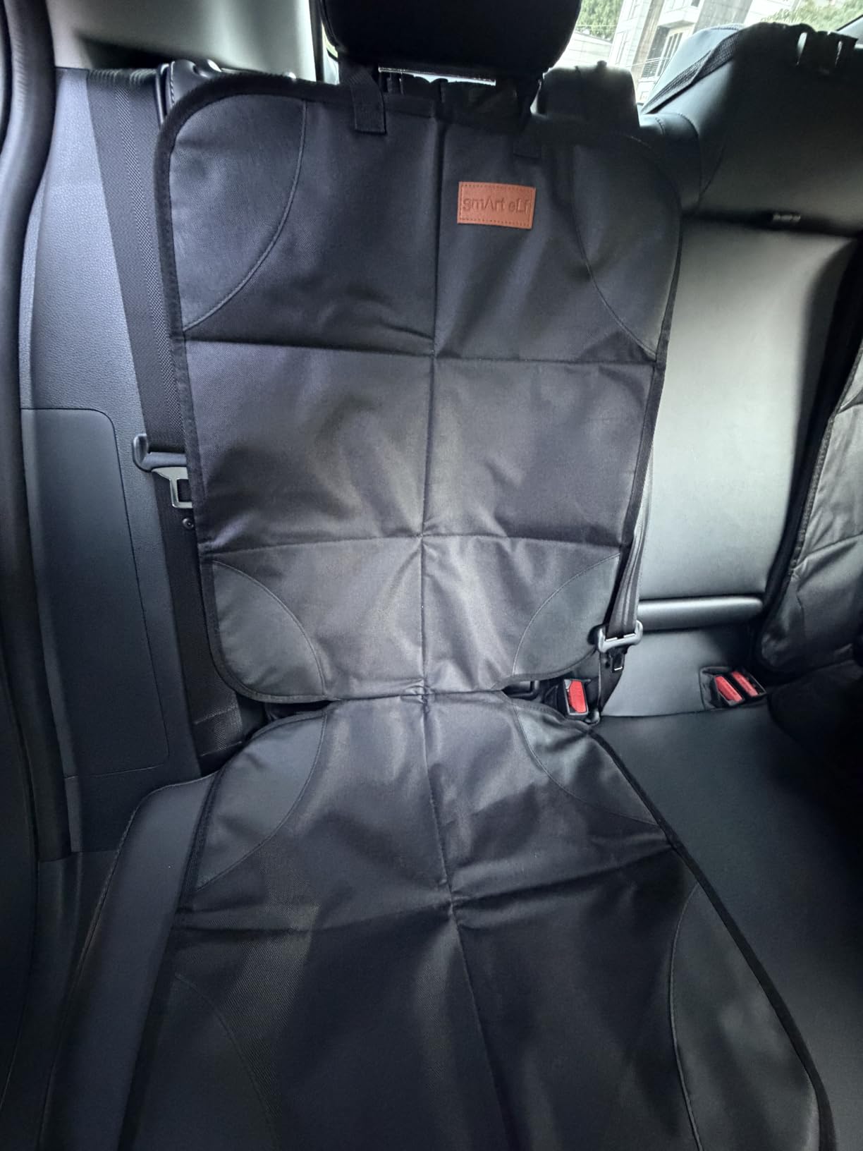 SMART ELF Car Seat Protector, 2Pack Seat Protector Protect Child Seats with Thickest Padding and Non-Slip Backing Mesh Pockets for Baby and Pet,Sedan SUV Truck (Black) customer photo 1