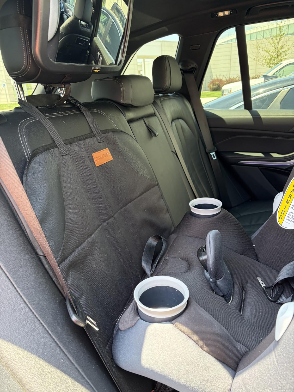 SMART ELF Car Seat Protector, 2Pack Seat Protector Protect Child Seats with Thickest Padding and Non-Slip Backing Mesh Pockets for Baby and Pet,Sedan SUV Truck (Black) customer photo 2