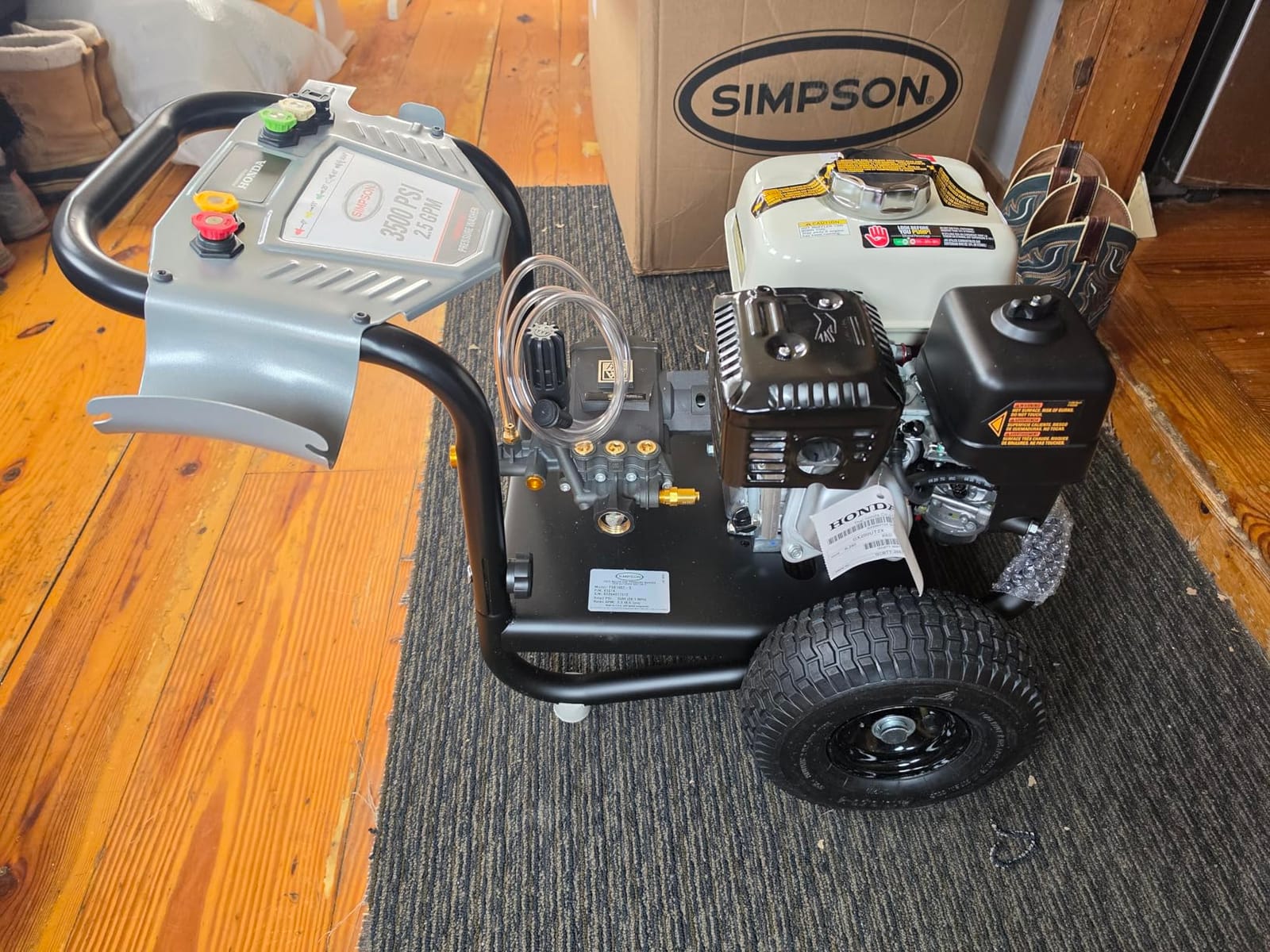Simpson PowerShot 3500 PSI Gas Pressure Washer, 2.5 GPM, Honda GX200 Engine, AAA Triplex Pump, 25' MorFlex Hose, 49-State PS3228 customer photo 1