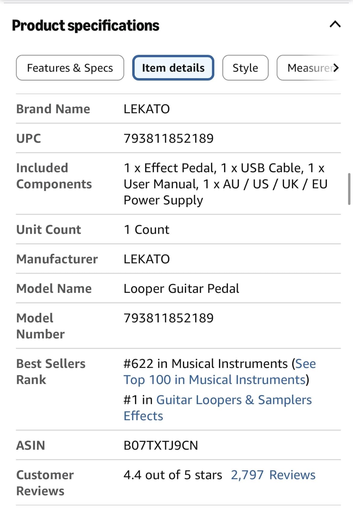 LEKATO Looper Guitar Pedal Guitar Loop Pedal Tuner Pedal 9 Loops 40 Minutes Record Time Unlimited Overdubs for Electric Guitar Bass (Black) customer photo 1