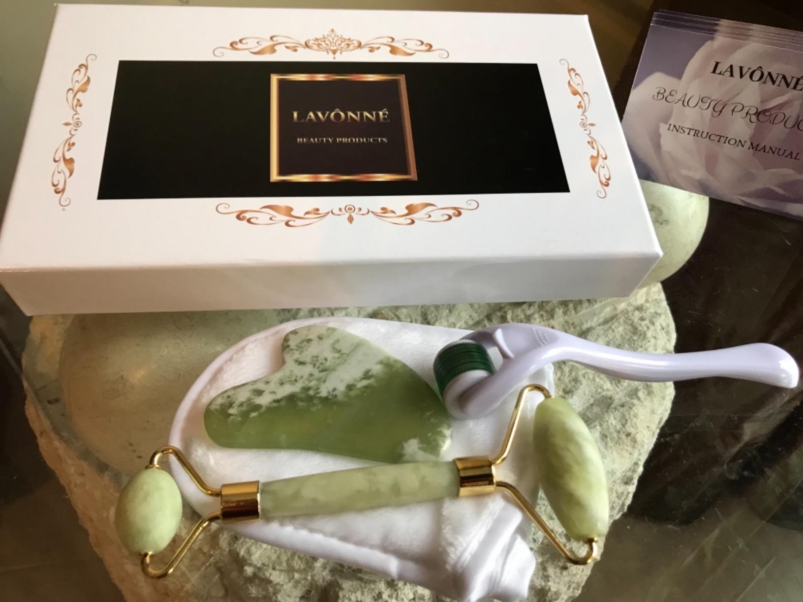 100% Authentic Jade Roller and Gua Sha Set for face I Derma Roller I Facial Tools I Real Guasha I Premium Quality I Mother's Day Gift for wife customer photo 1
