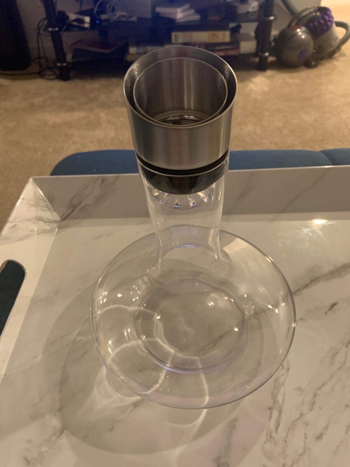 Wine Decanter Built-in Aerator Pourer, Wine Carafe, Red Wine Decanter,100% Lead-free Crystal Glass, Wine Hand-held Aerator, Wine Gift, Wine Accessories (Clear, Crystal) customer photo 1