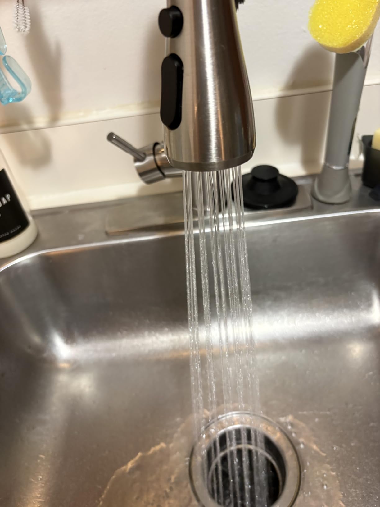 FORIOUS Kitchen Faucets Pull Down Sprayer, Stainless Steel, Brushed Nickel | Classic High Arc, Single Handle Kitchen Sink Faucet, Deck Plate for 1 or 3 Hole, Suitable for Farmhouse Camper Laundry Rv Bar customer photo 1