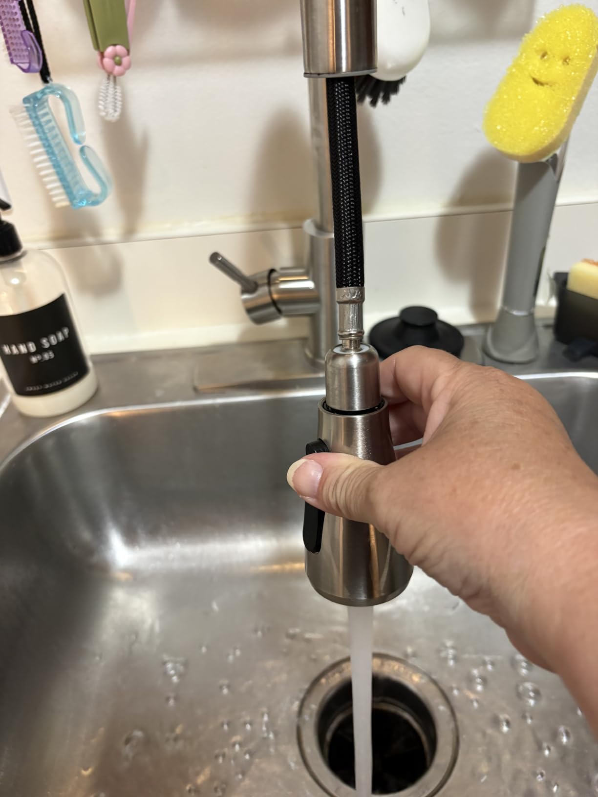 FORIOUS Kitchen Faucets Pull Down Sprayer, Stainless Steel, Brushed Nickel | Classic High Arc, Single Handle Kitchen Sink Faucet, Deck Plate for 1 or 3 Hole, Suitable for Farmhouse Camper Laundry Rv Bar customer photo 2