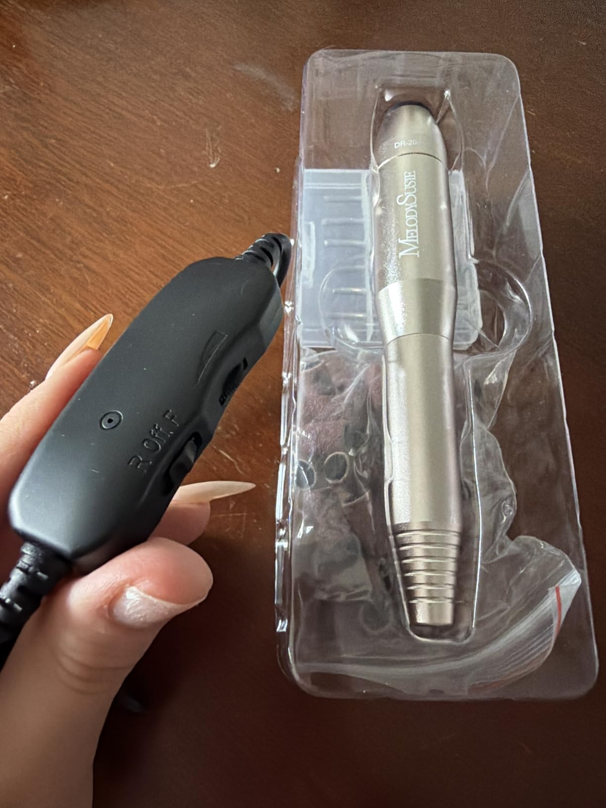MelodySusie USB Nail Drill PC120I for Gentle Nail Prep | 20000RPM, Adjustable Speed, Forward/Reverse, Inline Control, Cuticle Smoothing, Gel Polish Removal, Beginners customer photo 1