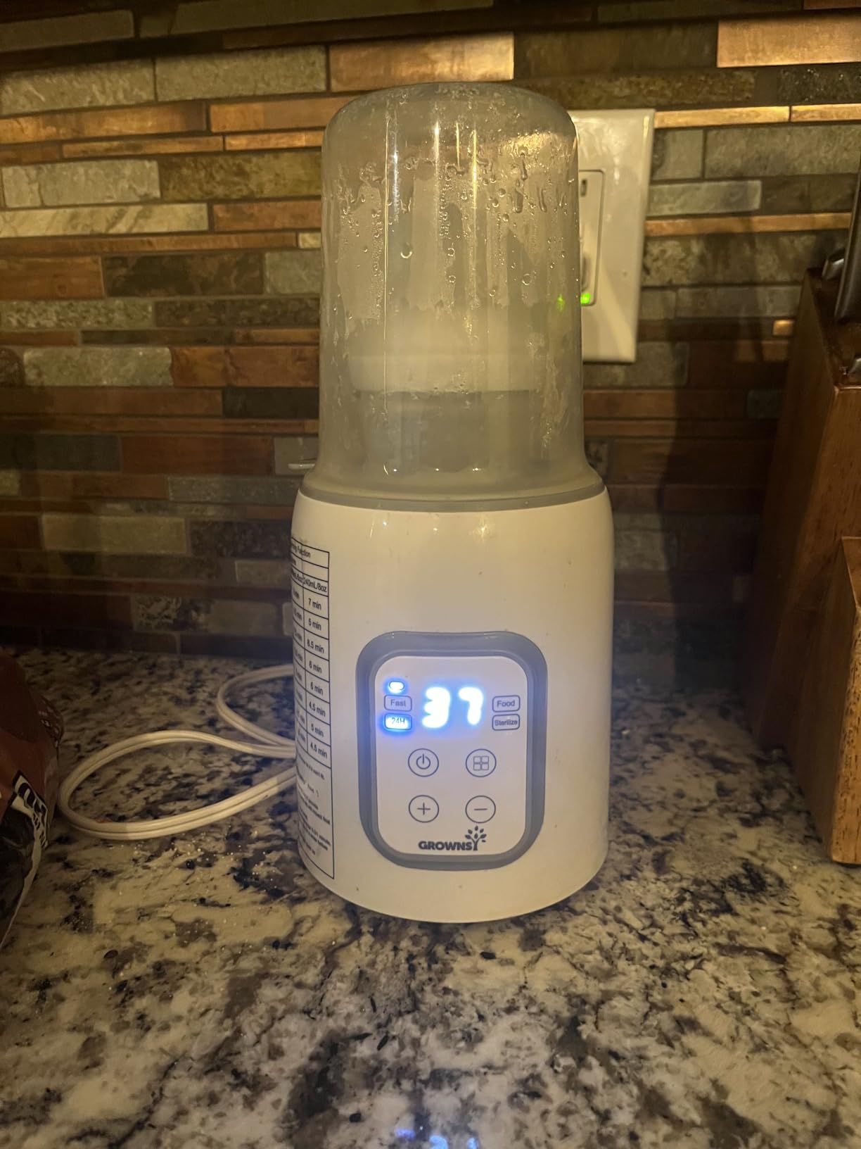 Grownsy 8-in-1 OG Fast Bottle Warmer with Timer, Gray customer photo 2