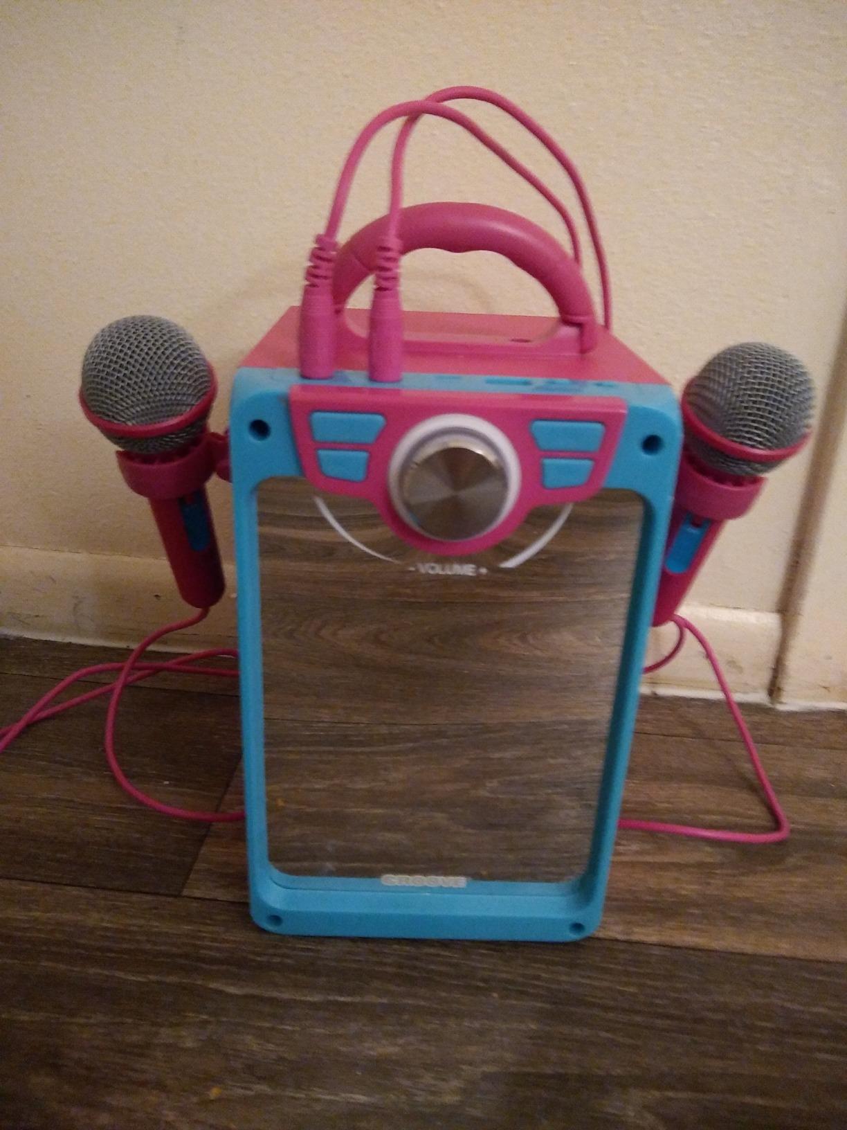 Rechargeable Pink Karaoke Machine, 2 Microphones, Bluetooth, Girls Ages 8+ | Portable Karaoke Set with Speaker, AUX/USB, Best Birthday Gift for Girls customer photo 2