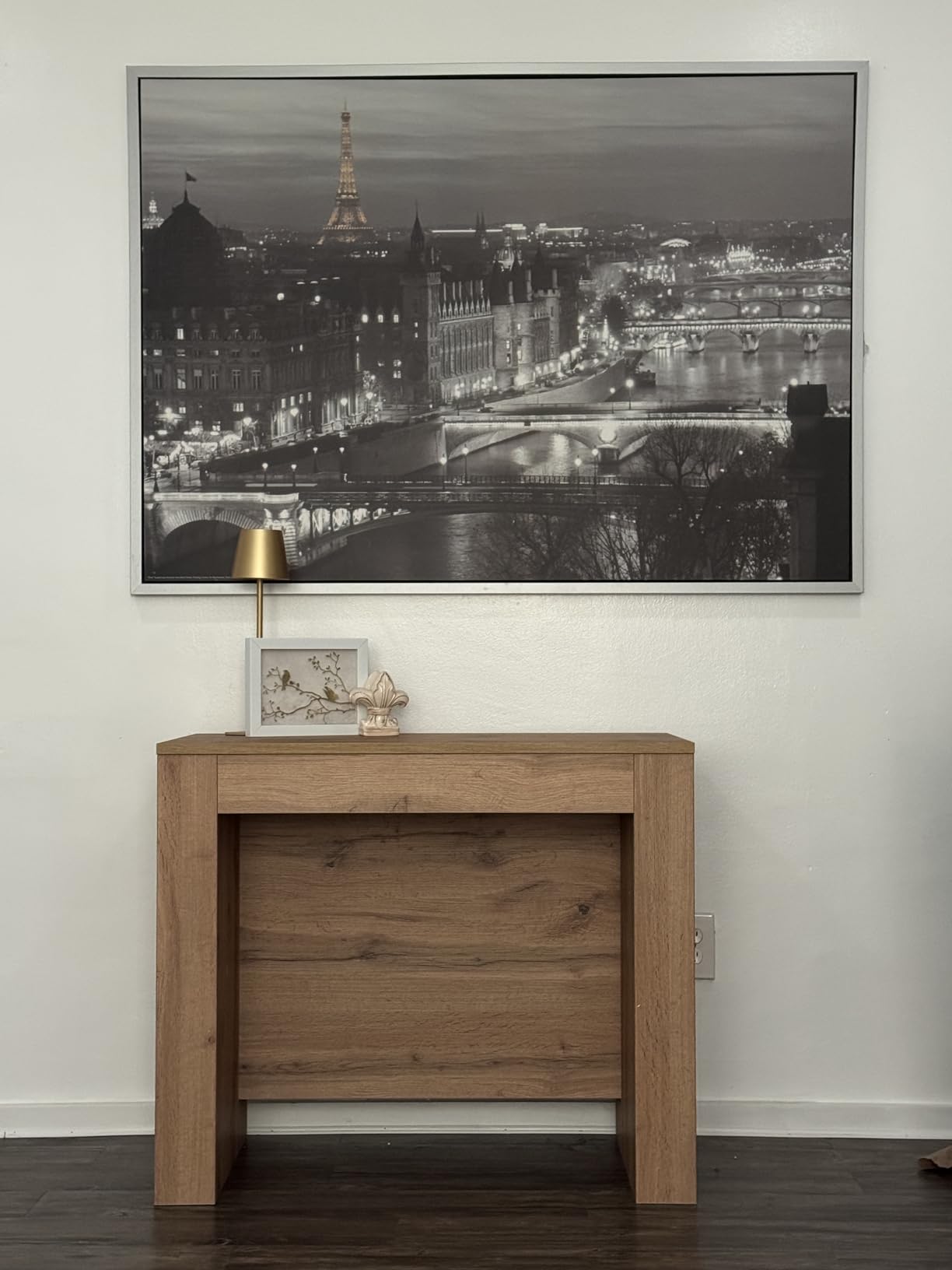 Mobili Fiver, Easy, Extendable Console Table with Extension Leaves Holder, 17.7(120.1) x35.4 in, Rustic Oak, for 4-12 People, Space Saving Dining Table for Entrance, Living Room, Italian Furniture customer photo 2