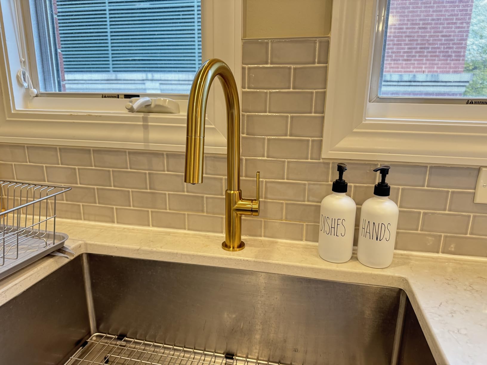 KRAUS Spot Free Stainless Steel Pull Down Kitchen Faucet KPF-2820SFS | 360-degree swivel spout, brass body with ceramic cartridge, quick connect sprayer hose, pre-attached water lines customer photo 2
