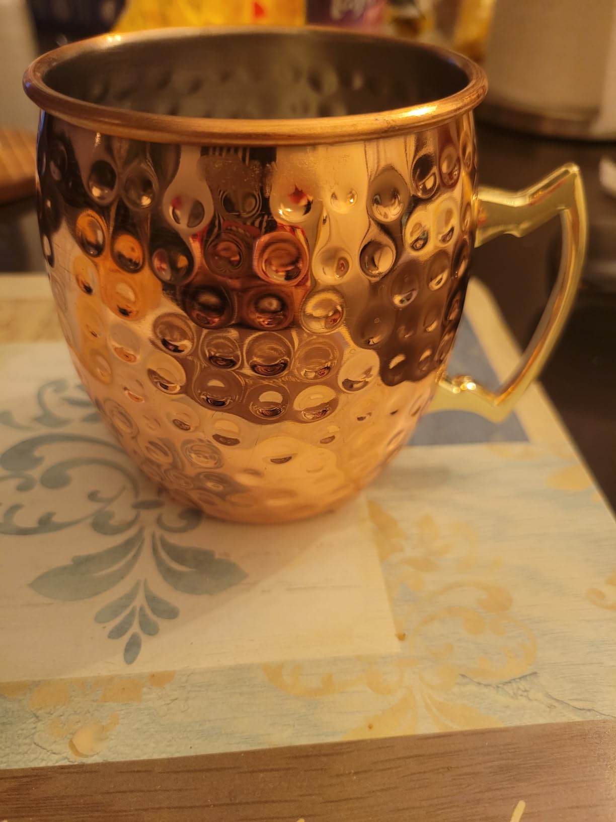 LINALL Moscow Mule Copper Mugs- Set of 4 Copper Plated Stainless Steel Mug 18oz, for Chilled Drinks (4 pcs) customer photo 1