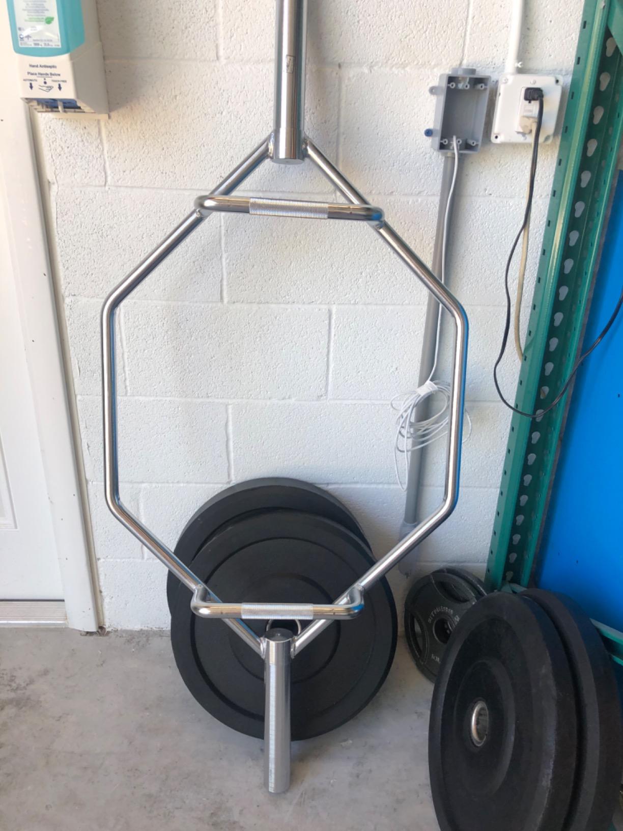 CAP Barbell Olympic Trap Bar, Shrug Bar, High Hex Bar with Raised Grips, Chrome customer photo 2
