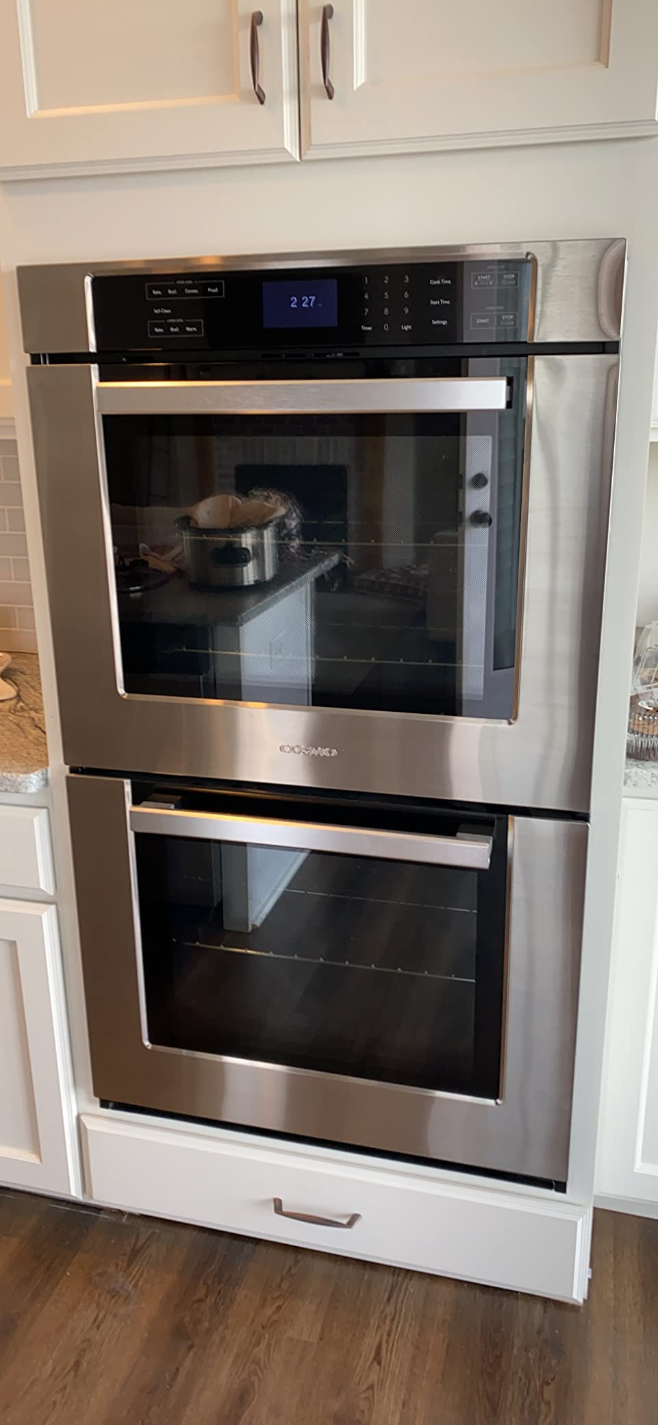 Cosmo 30 in. Haven Double Electric Wall Oven, True Convection, Stainless Steel COS-30EDWC Blue Porcelain, Self Clean Function, 7 Oven Functions, Digital Display, Interior Lighting customer photo 1