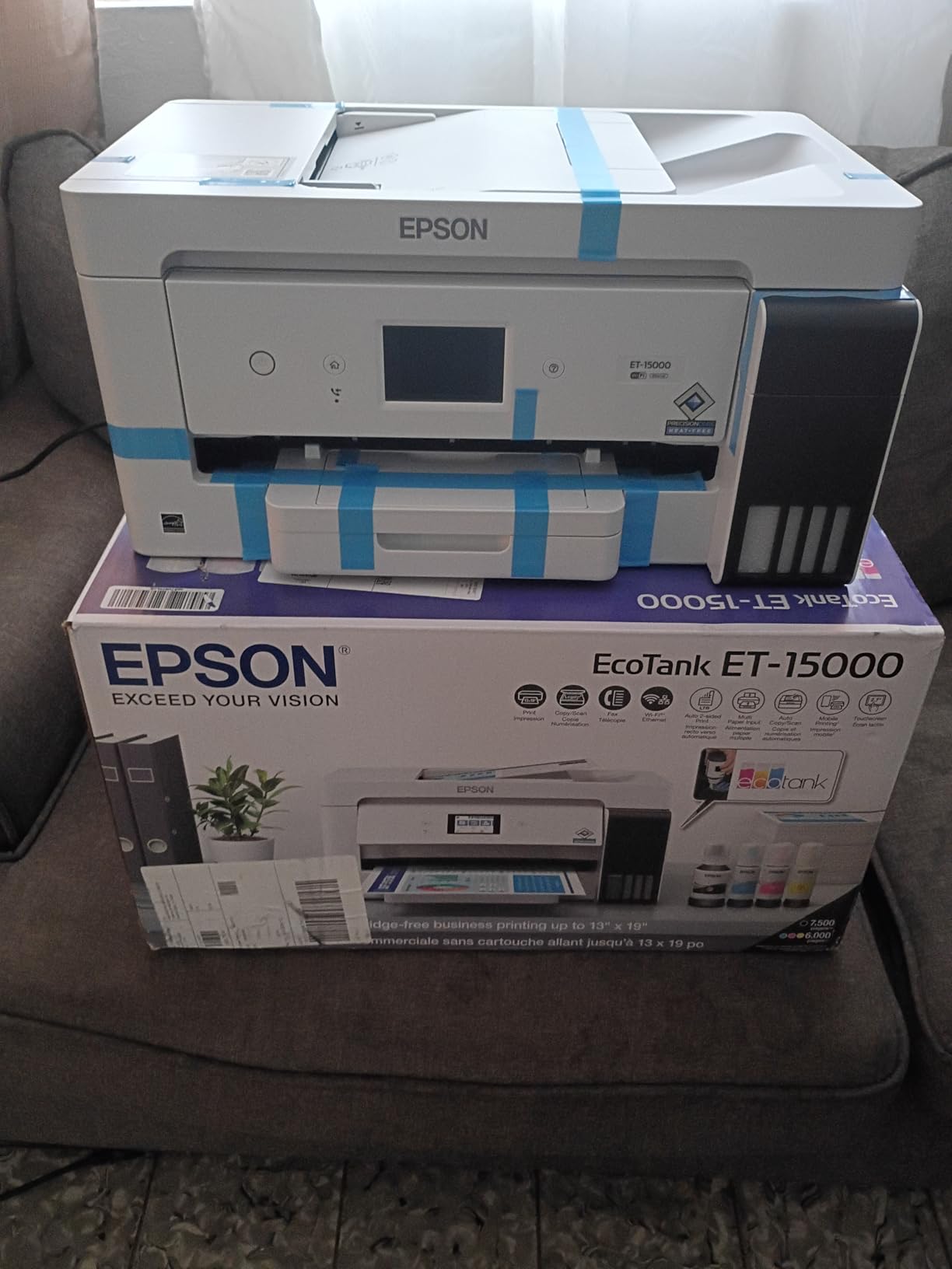 Epson EcoTank ET-15000 Wireless Color All-in-One Supertank Printer with Scanner, Copier, Fax, Ethernet and Printing up to 13 x 19 Inches, White customer photo 1