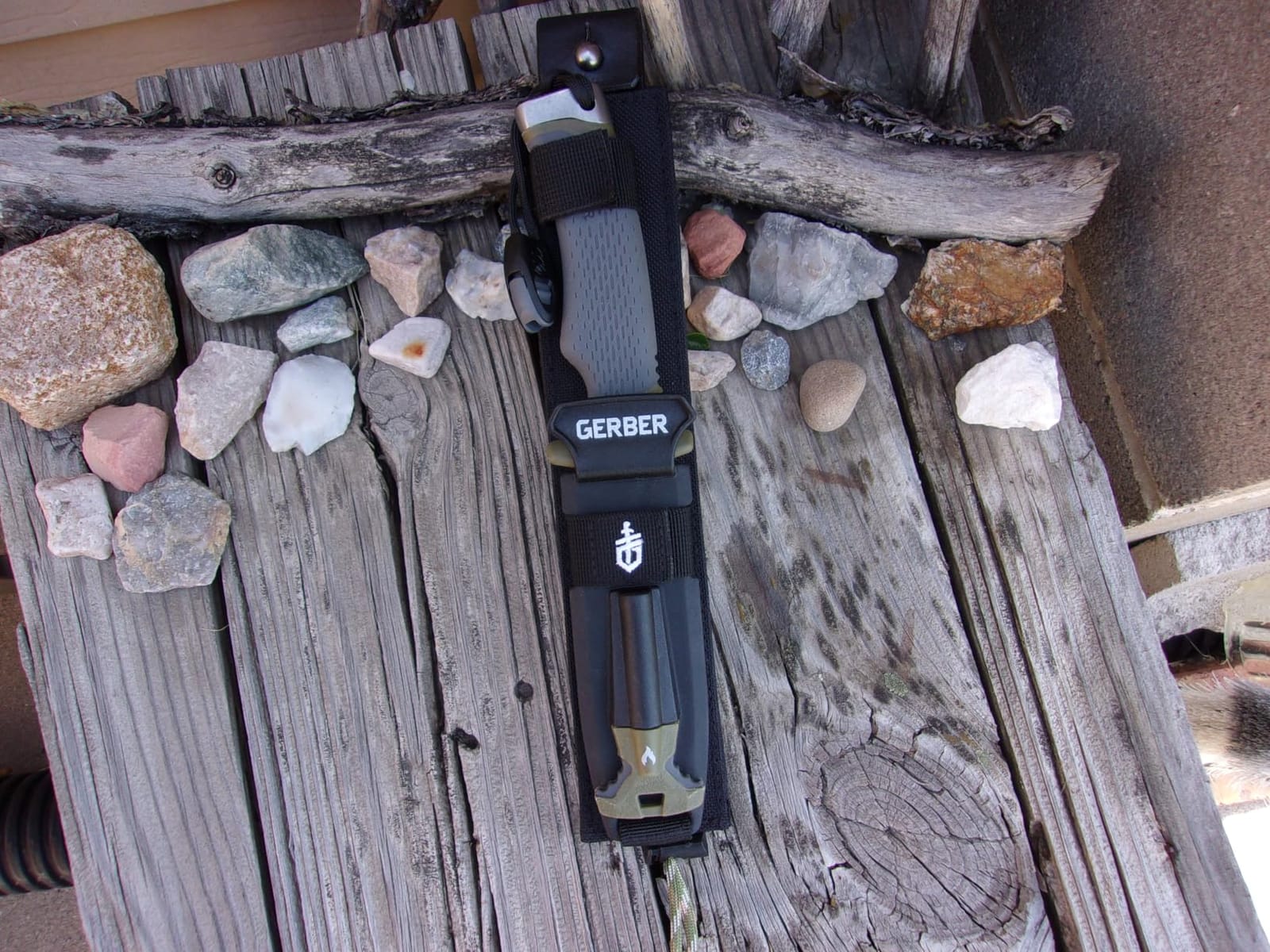 Gerber Ultimate Fixed Blade Knife w/Sheath, Knife Sharpener, Ferro Rod | Bushcraft & hunting knife, combo edge blade, whistle, sheath with integrated sharpener, fire starter, camping EDC tool customer photo 1