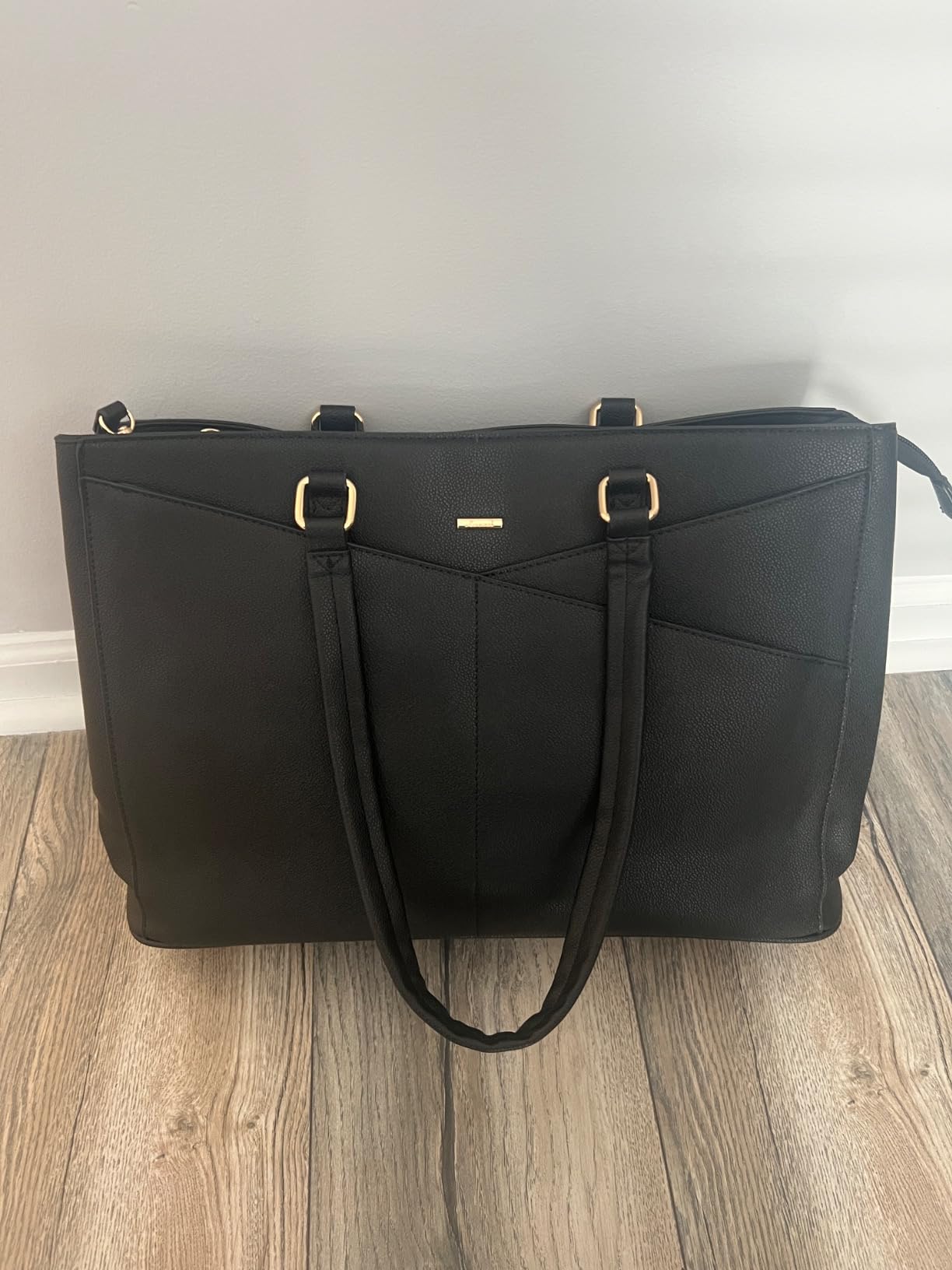 LOVEVOOK Laptop Tote Bag for Women 15.6 Inch Waterproof Leather Computer Bags Business Office Work Briefcase Black customer photo 1