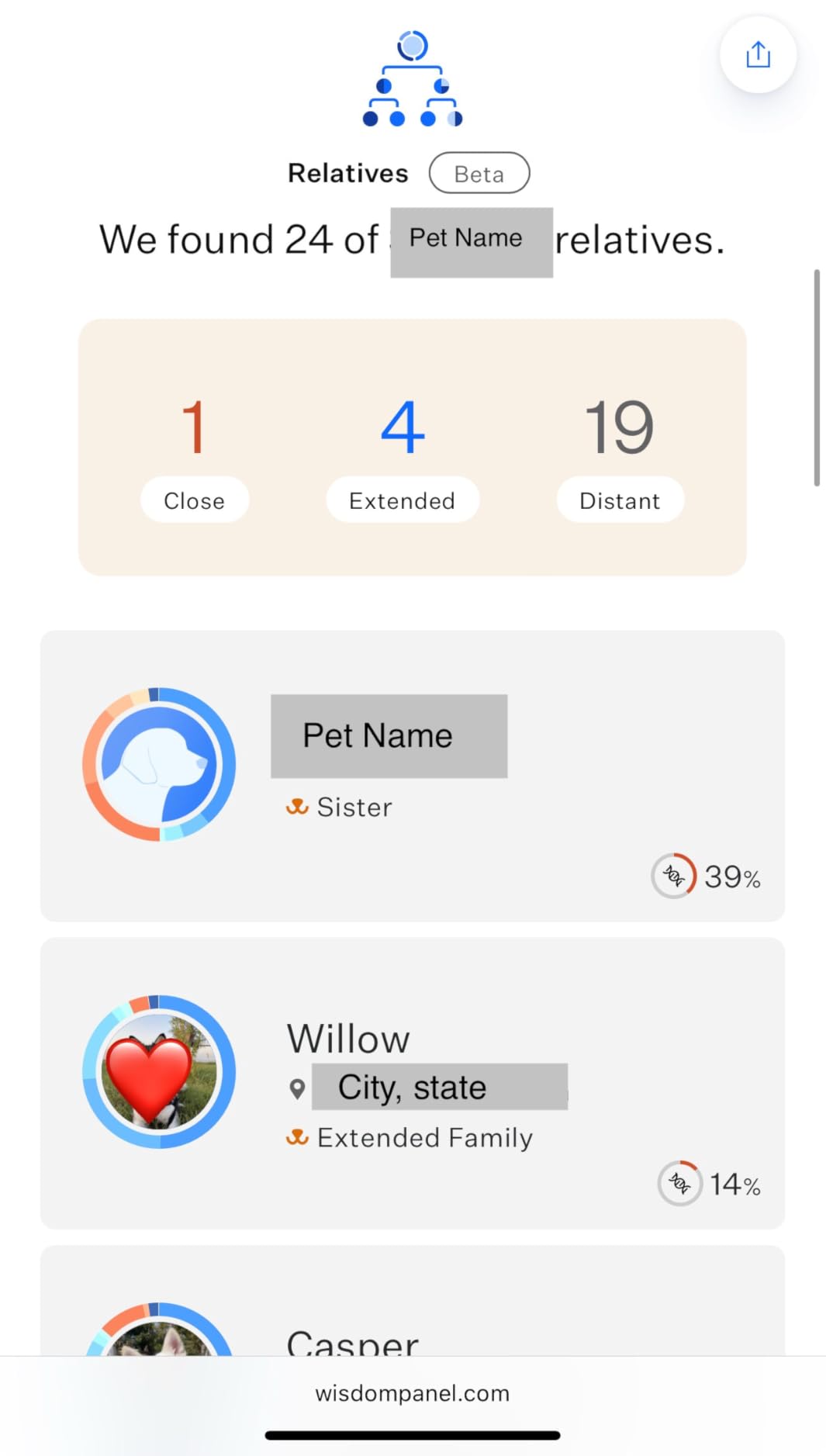 Wisdom Panel Premium Dog DNA Testing Kit - Most Comprehensive Test - 265+ Health Tests, 430+ Dog Breeds, 50+ Traits, Relatives, Ancestry, 1 Pack customer photo 1