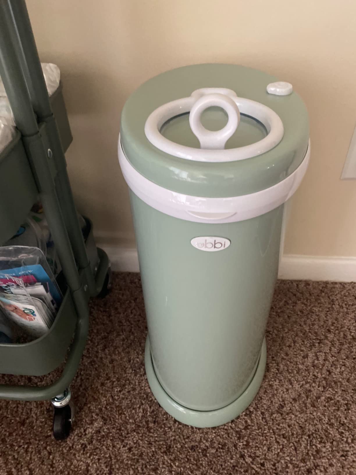 Ubbi Steel Diaper Pail, Odor Locking, No Special Bag Required, Award-Winning, Registry Must-Have, Sage Green customer photo 1