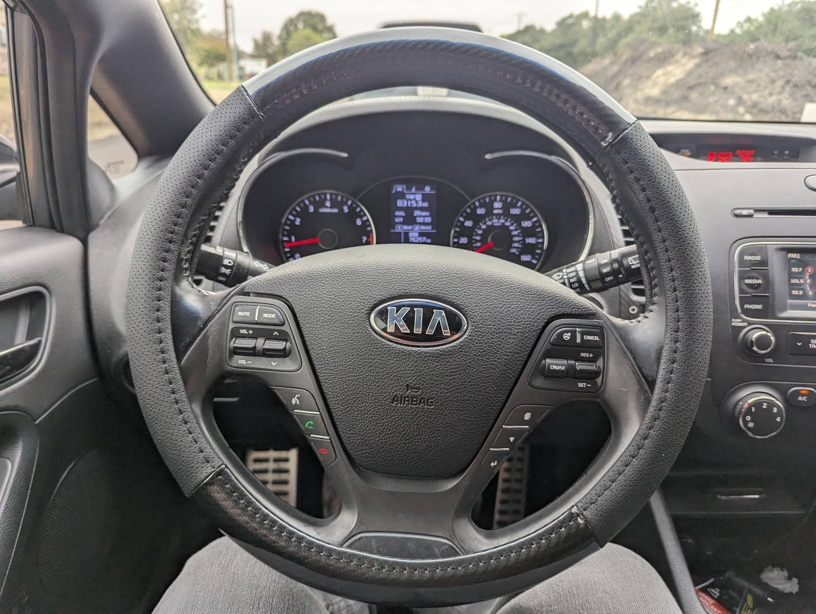 KAFEEK Classic Carbon Fiber Steering Wheel Cover, 15 inch, Black | Breathable Microfiber Leather, Anti-Slip Comfortable Car Grip, Steering Wheel Protector for Men Women customer photo 2