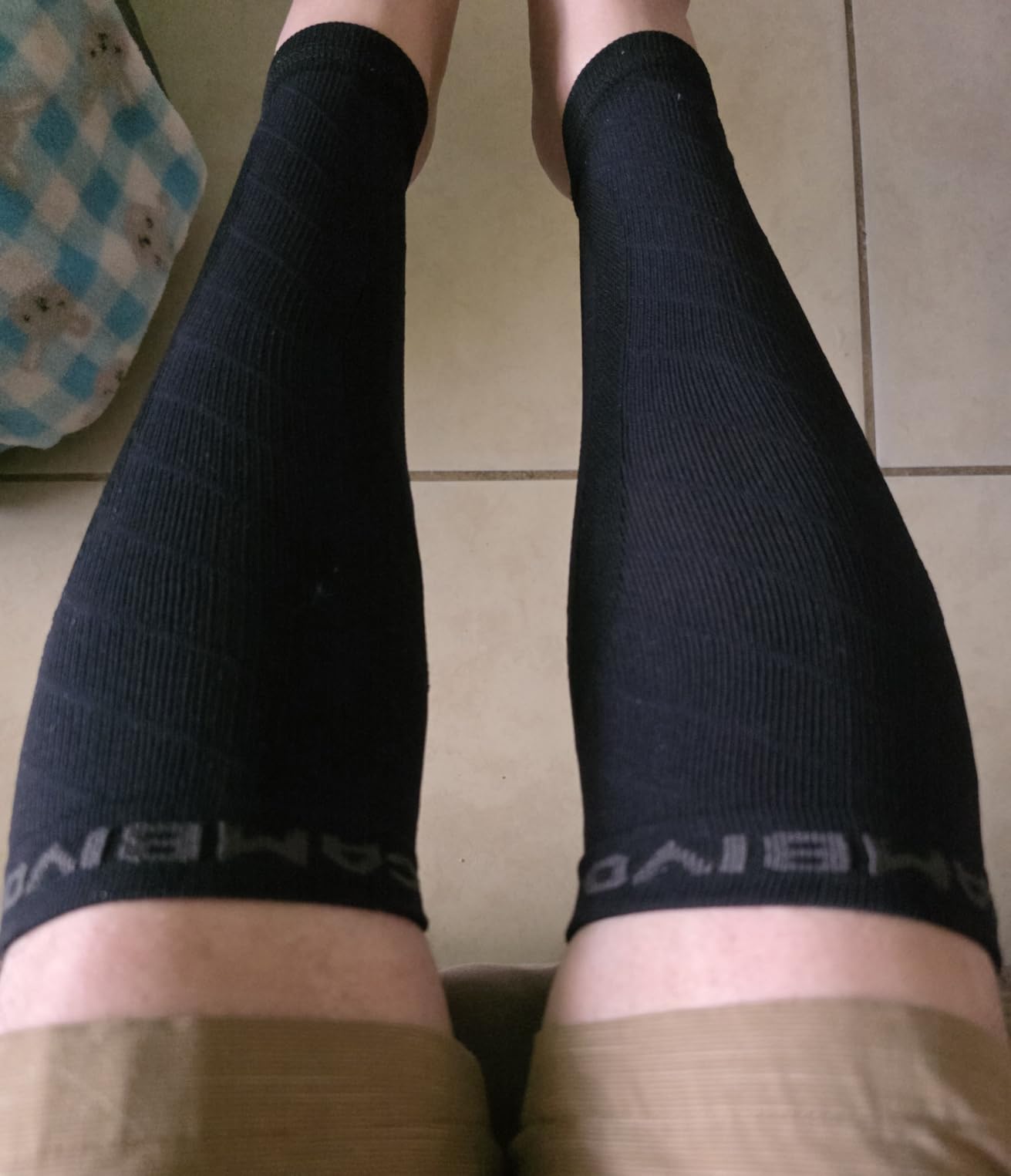 CAMBIVO Calf Compression Sleeve 3 Pairs Footless Compression Socks Running customer photo 2