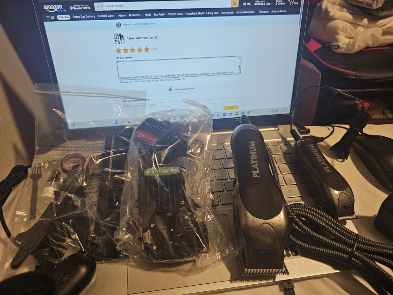 Wahl USA Pro Series Platinum Corded Hair Clipper & Corded Trimmer Kit | At Home Haircutting And Beard Touch-Up Kit With Color Coded Guide Combs For The Whole Family - Model 79804-100 customer photo 1