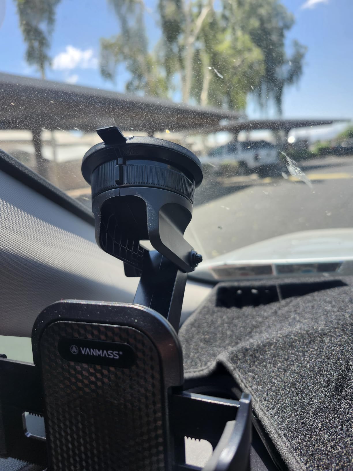 [True Military-Grade] Car Phone Holder VANMASS [Upgraded Strongest Suction&Clip] Cell Phone Mount for Dashboard Windshield Vent Kit, Truck Cradle Stand for iPhone 17 Pro Max 16 15 14 Android, Ink Black customer photo 1